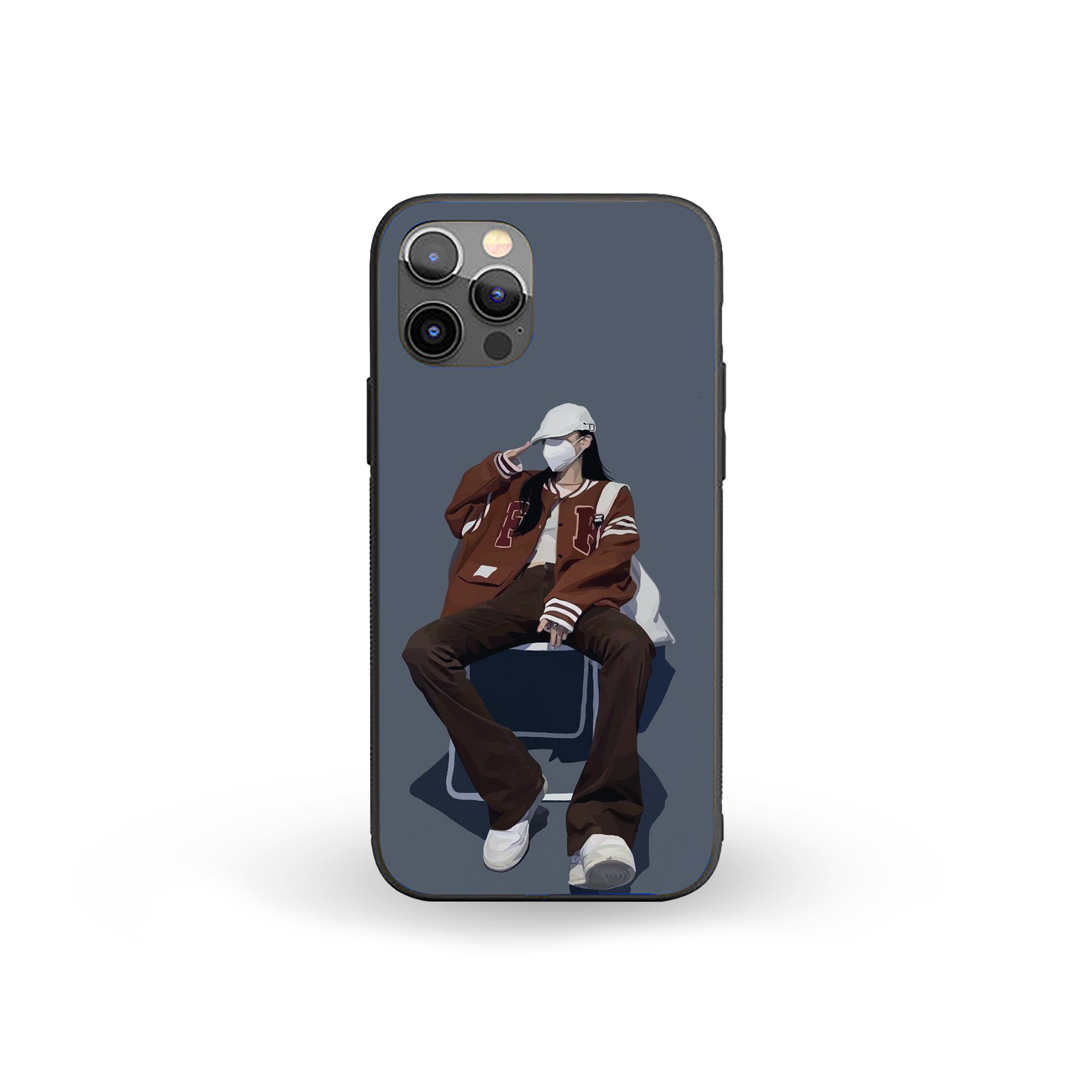 Girl With Mask Silicone Armored Phone Case