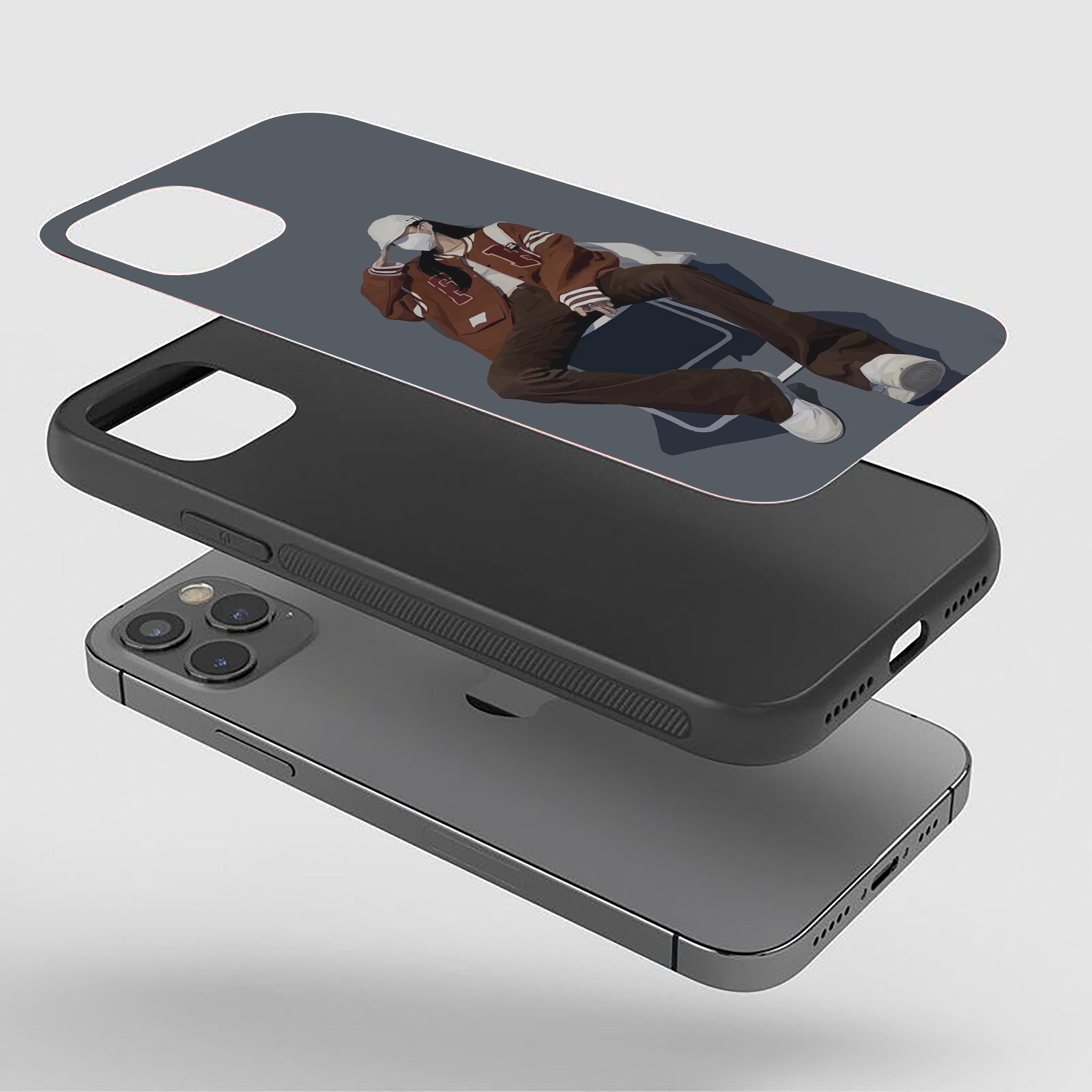 Girl With Mask Silicone Armored Phone Case