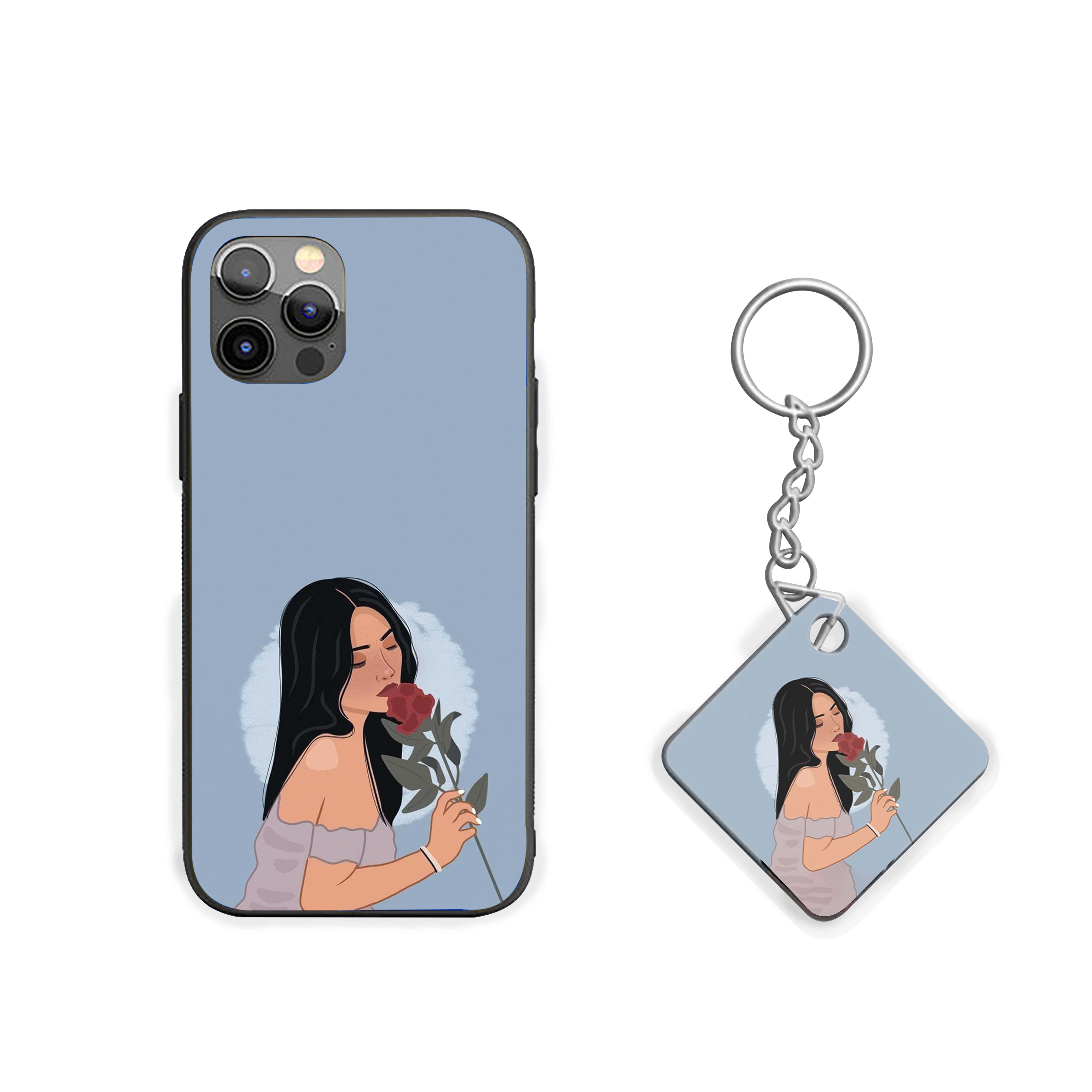 Girl With A Red Rose Silicone Armored Phone Case