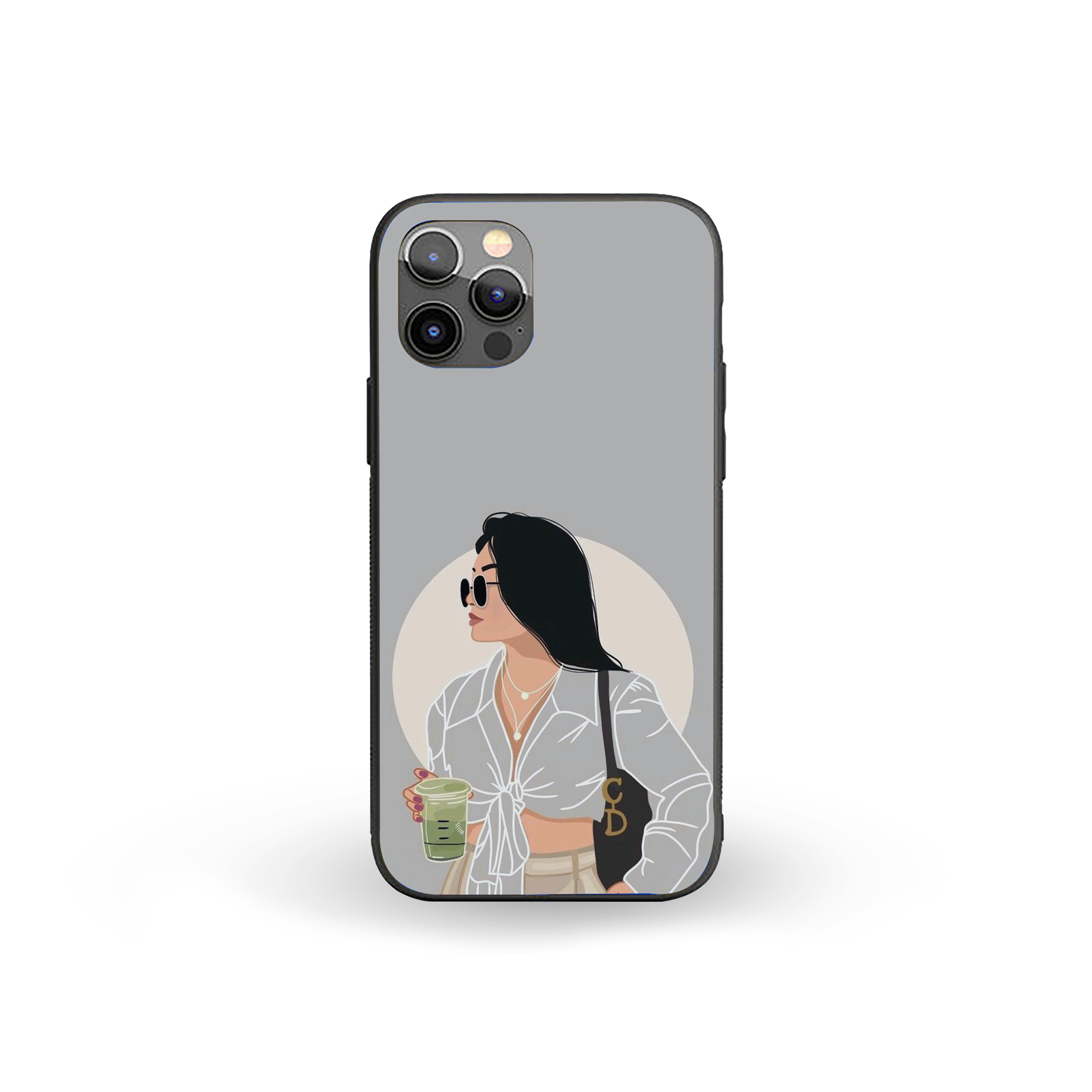Girl With Black Sunglasses Silicone Armored Phone Case