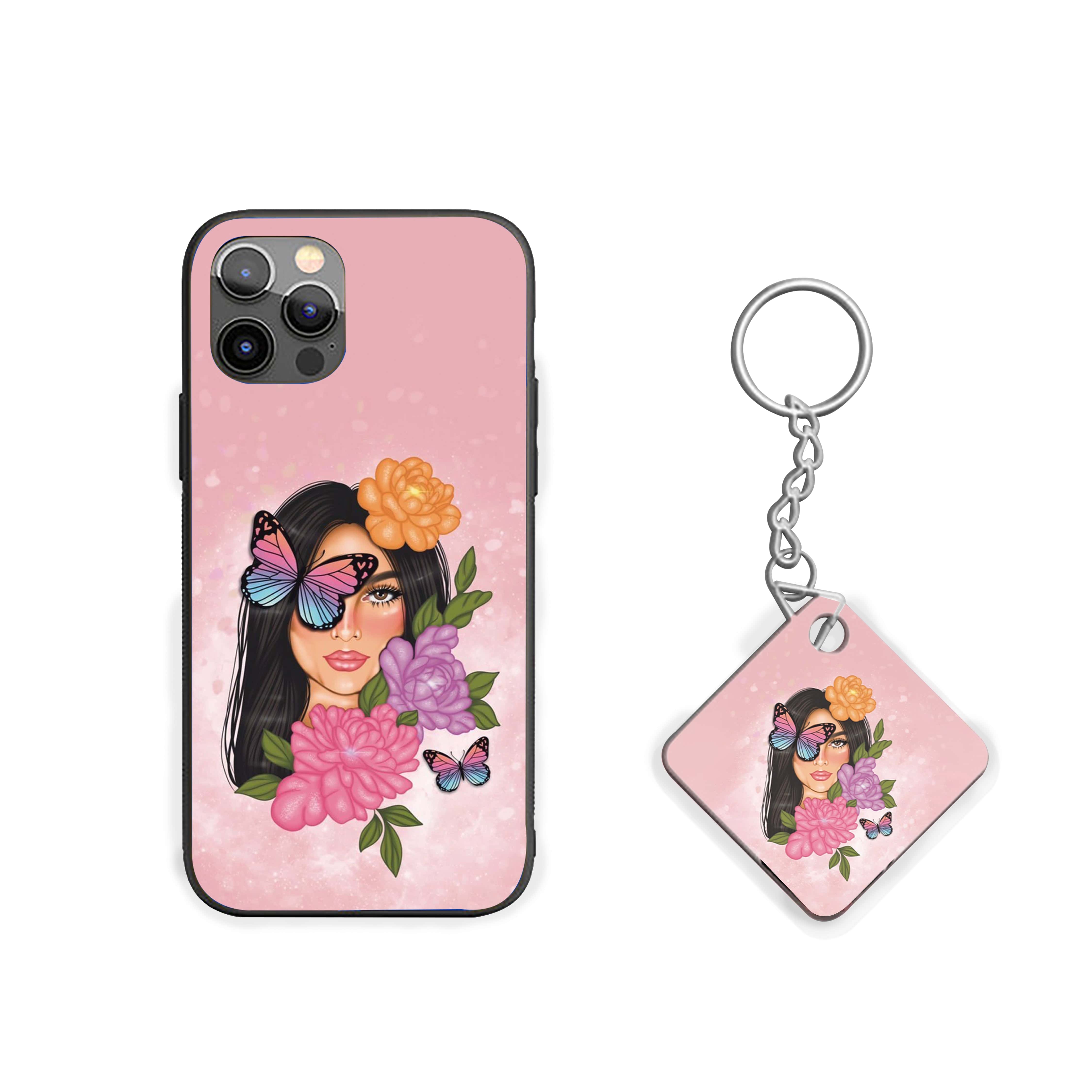 Butturfly Girl With yellow Pink Flowers Girls Silicone Armored Phone Case