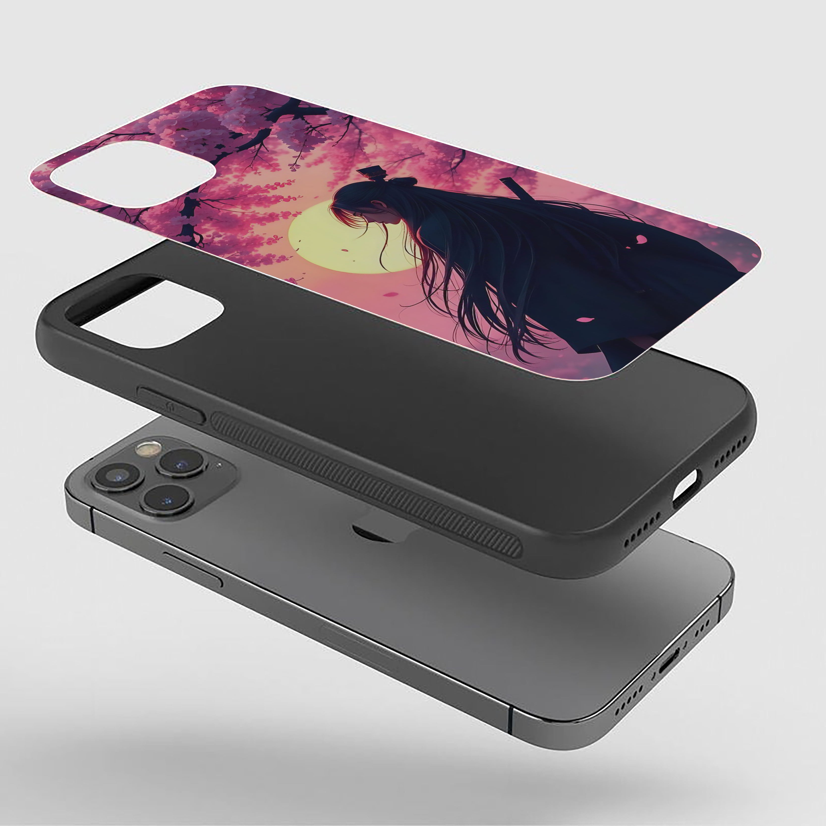 Sad Girl In Moon Light Silicone Armored Phone Case