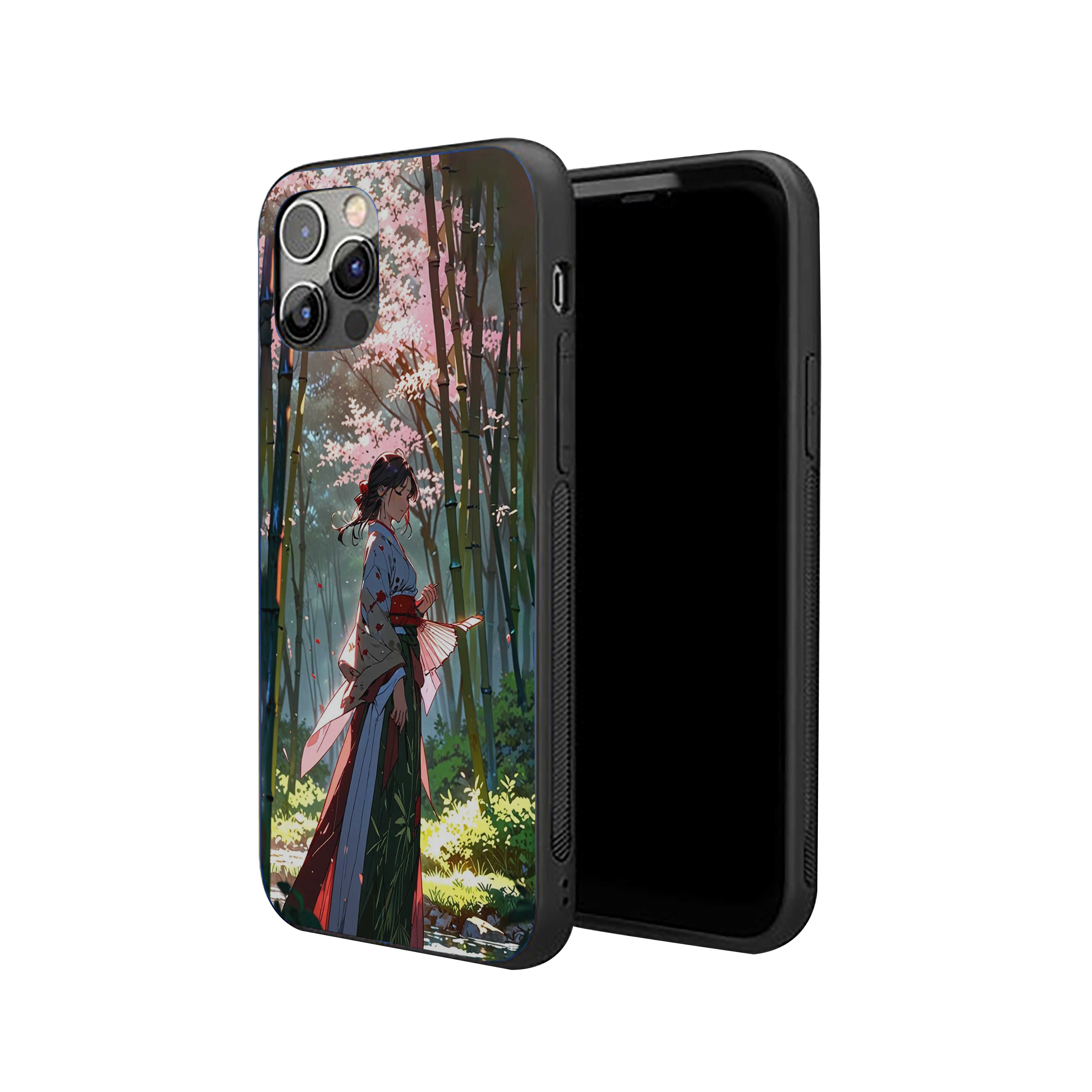 Bamboo Forest Girls Silicone Armored Phone Case