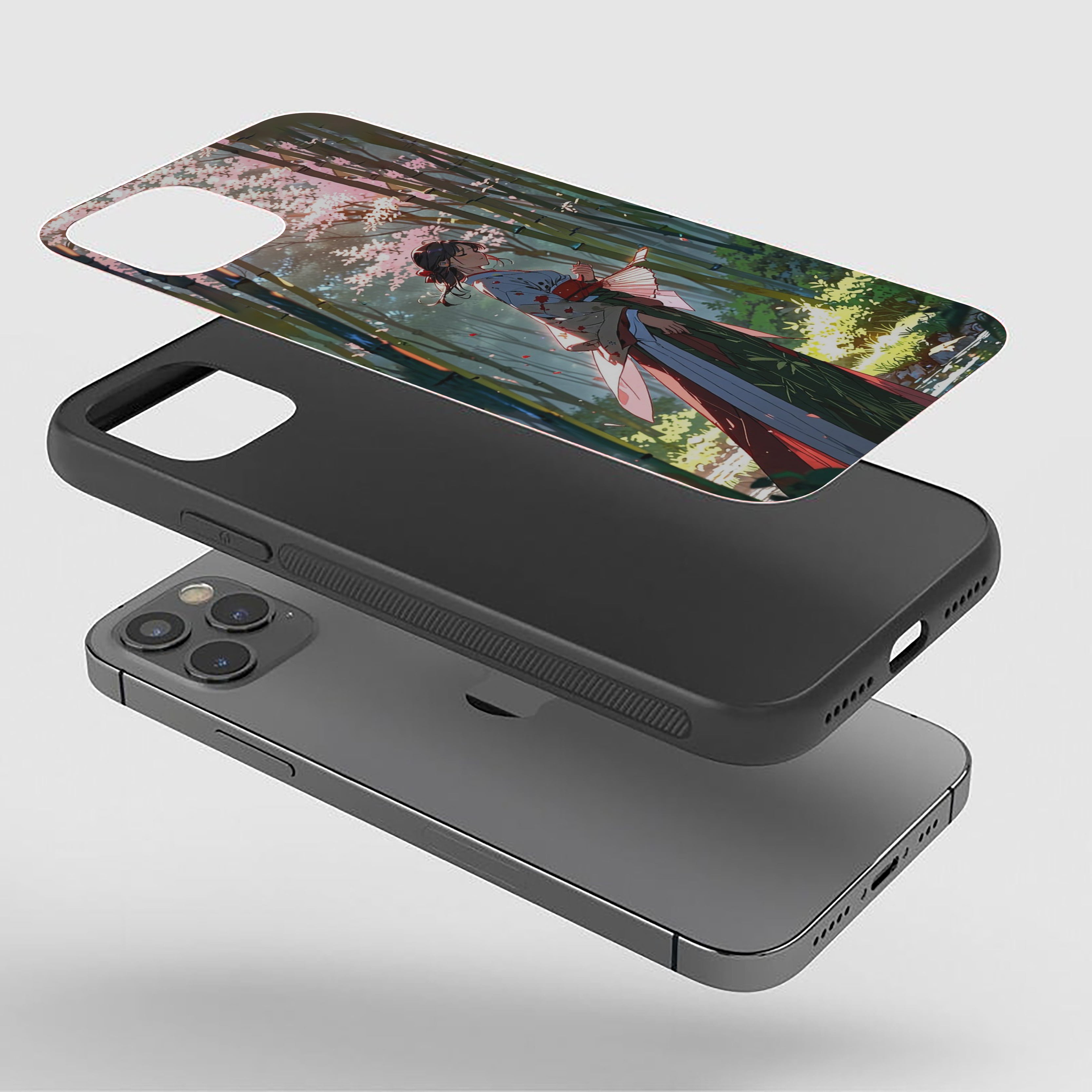 Bamboo Forest Girls Silicone Armored Phone Case