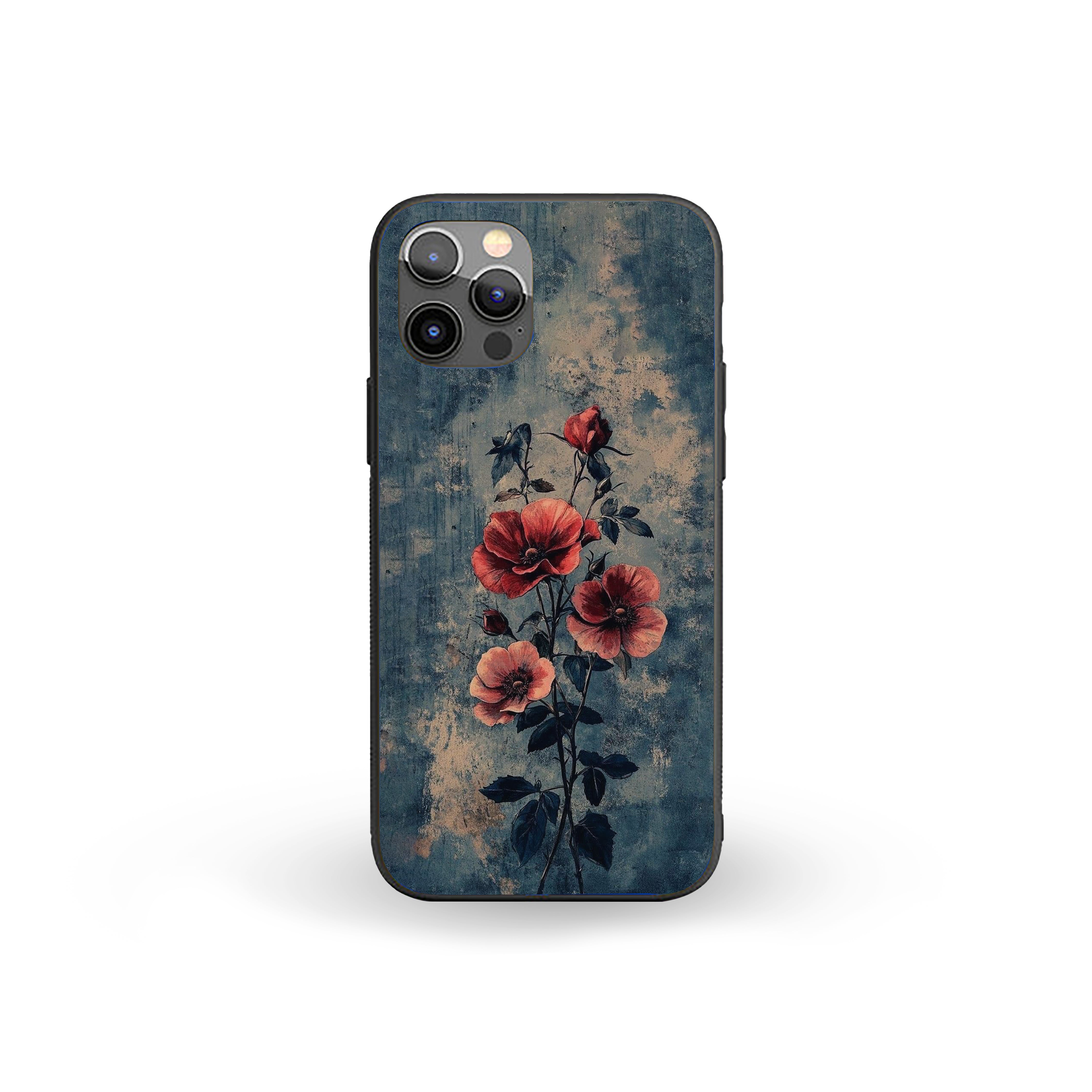 A Vintage Style floweral Design Girls Silicone Armored Phone Case