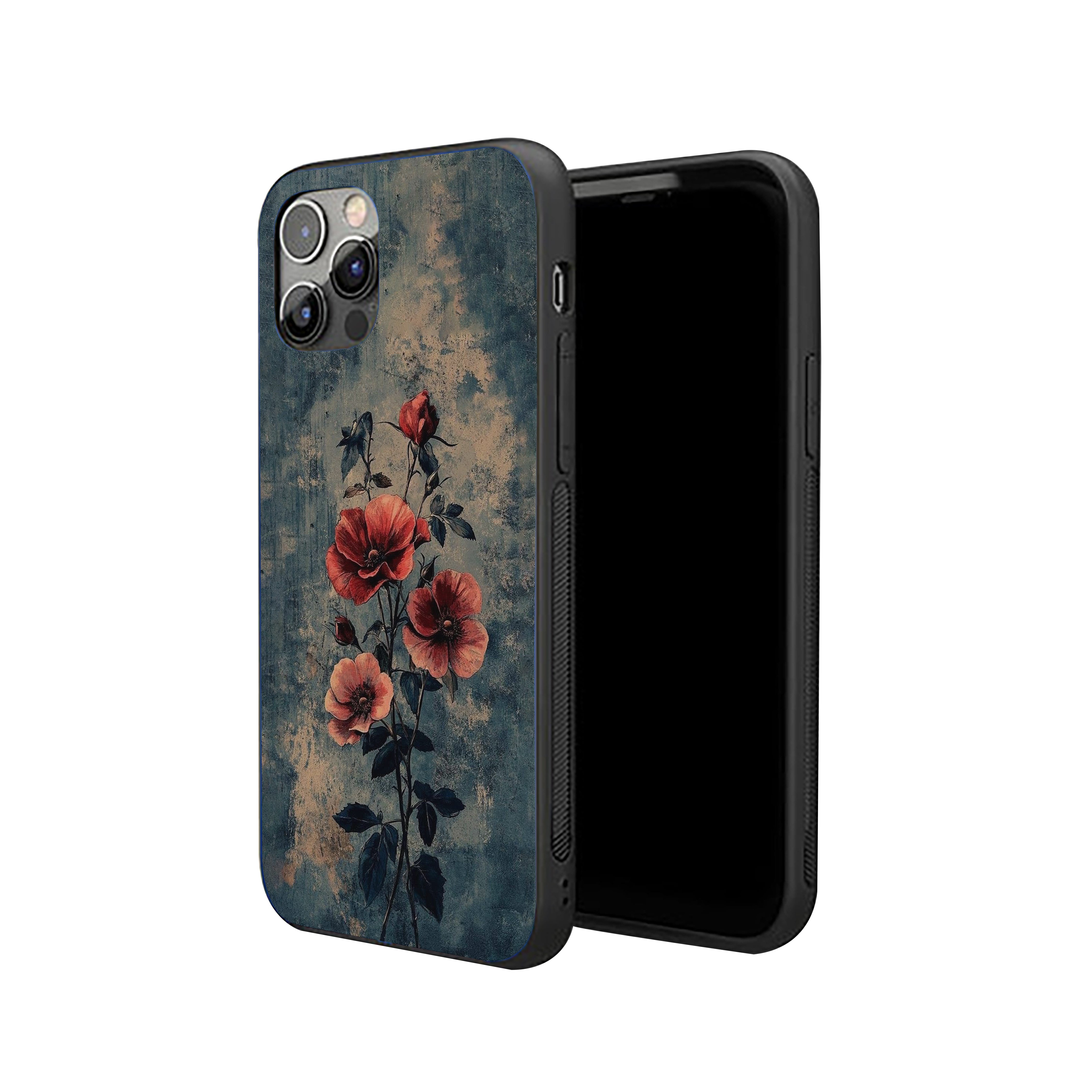 A Vintage Style floweral Design Girls Silicone Armored Phone Case
