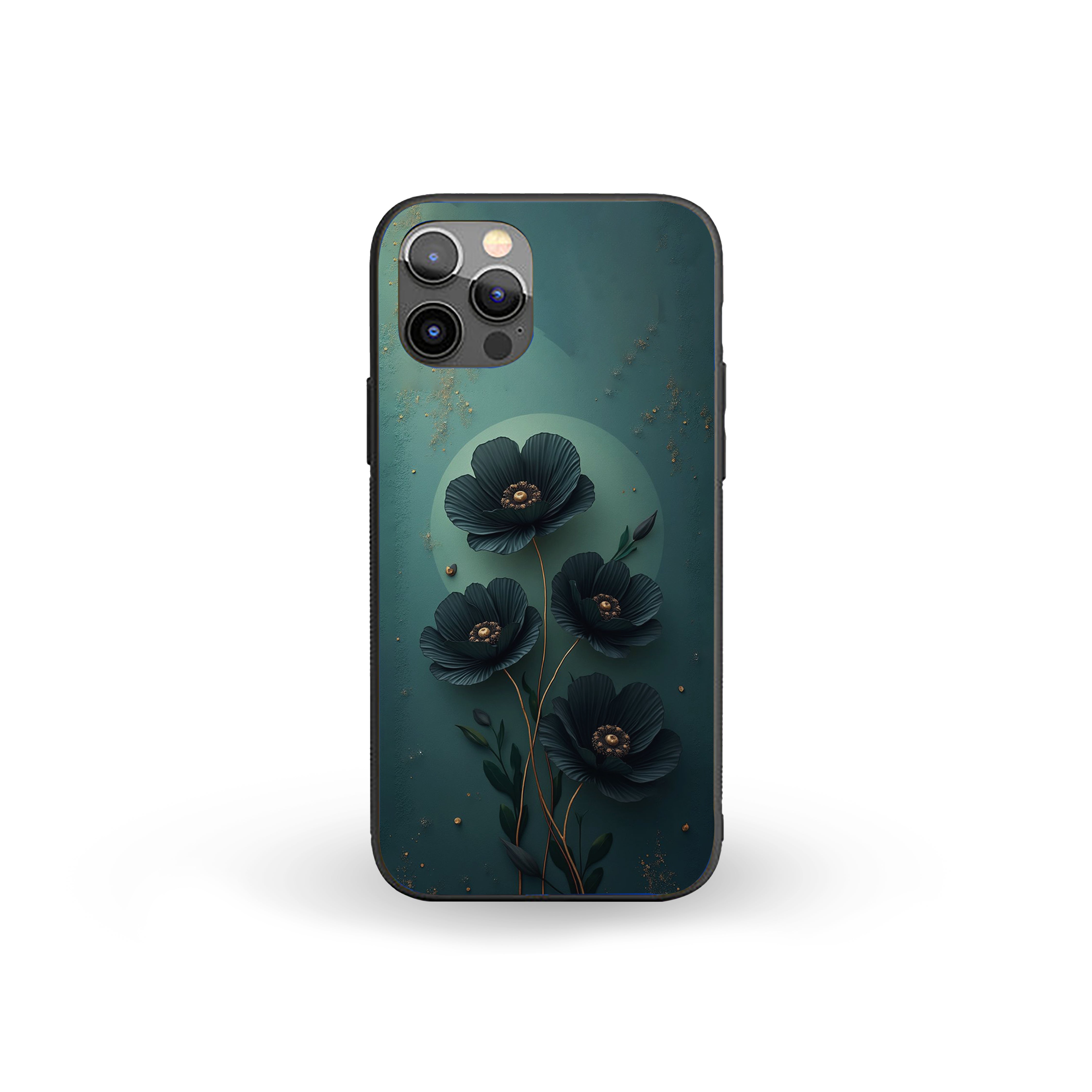Blue Flowers Girls Silicone Armored Phone Case