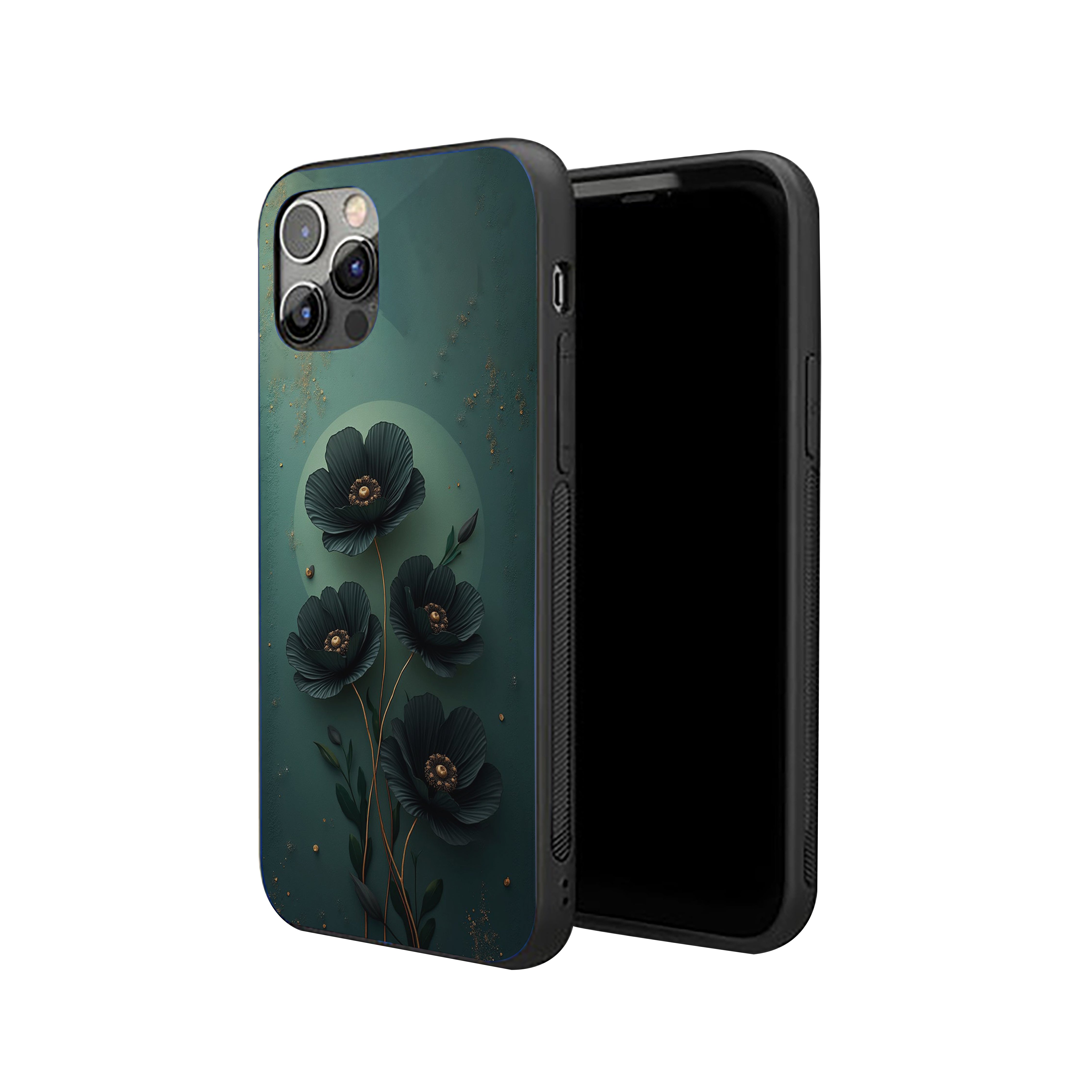 Blue Flowers Girls Silicone Armored Phone Case