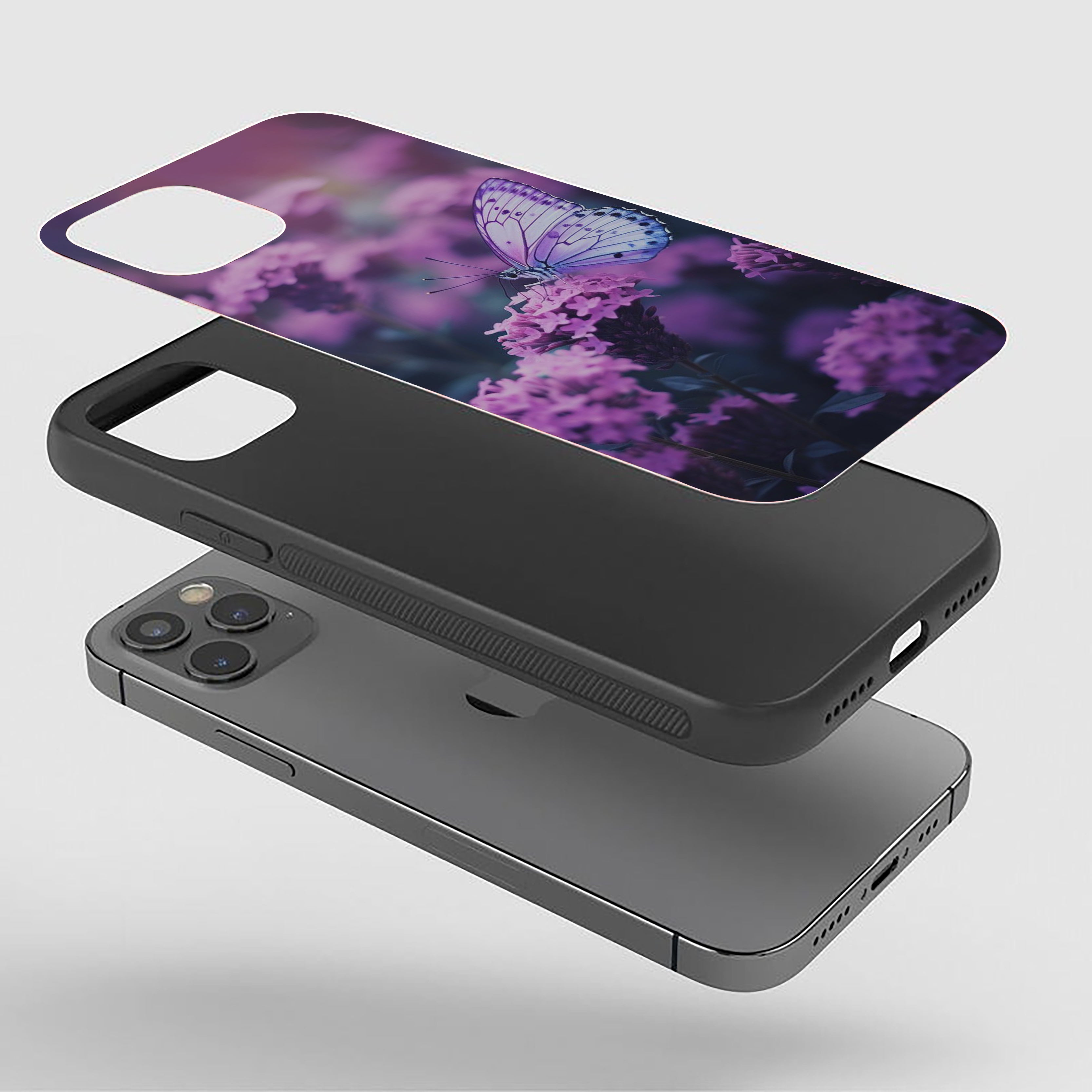 Butterfly On Flower Girls Silicone Armored Phone Case