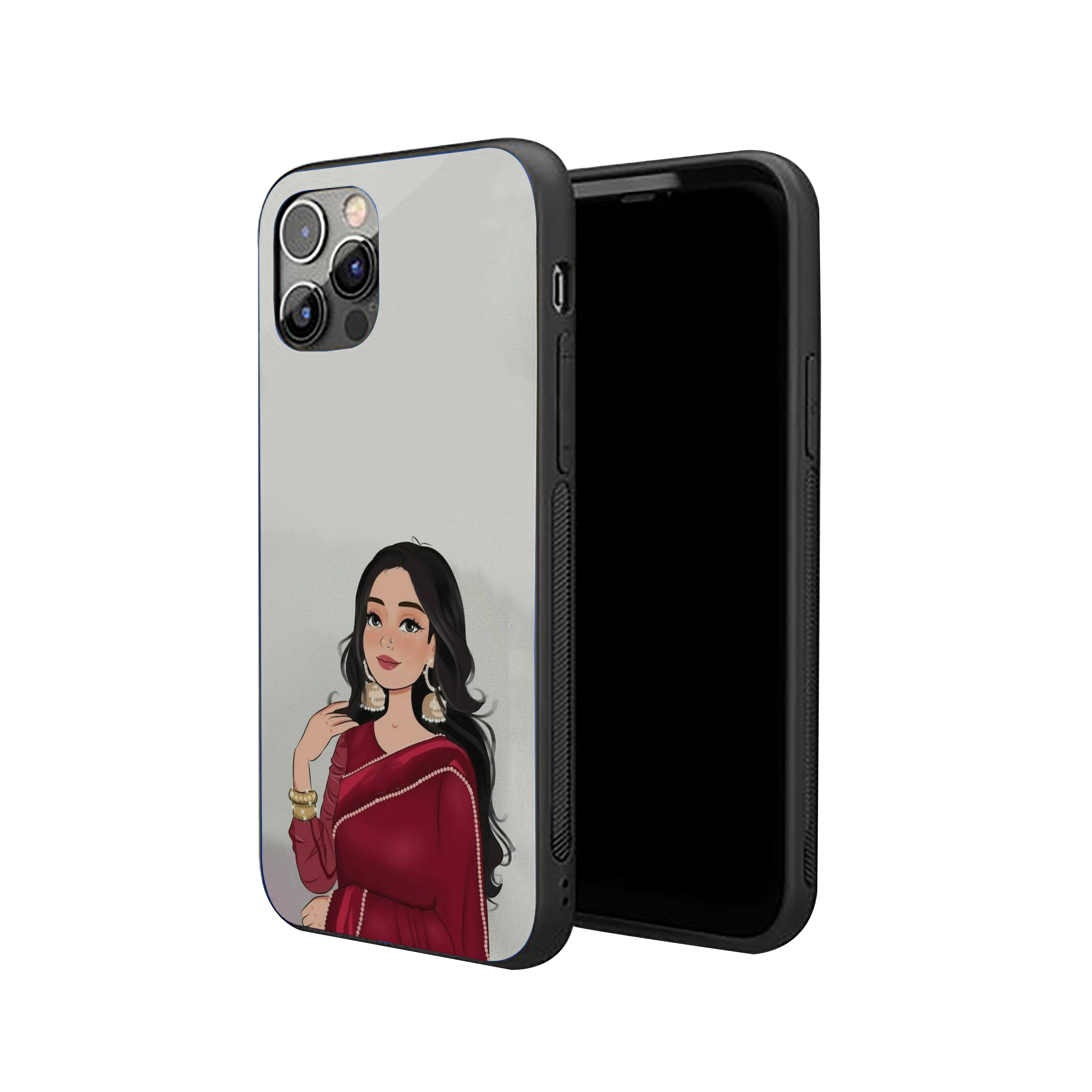 Girls in Red clothes Silicone Armored Phone Case
