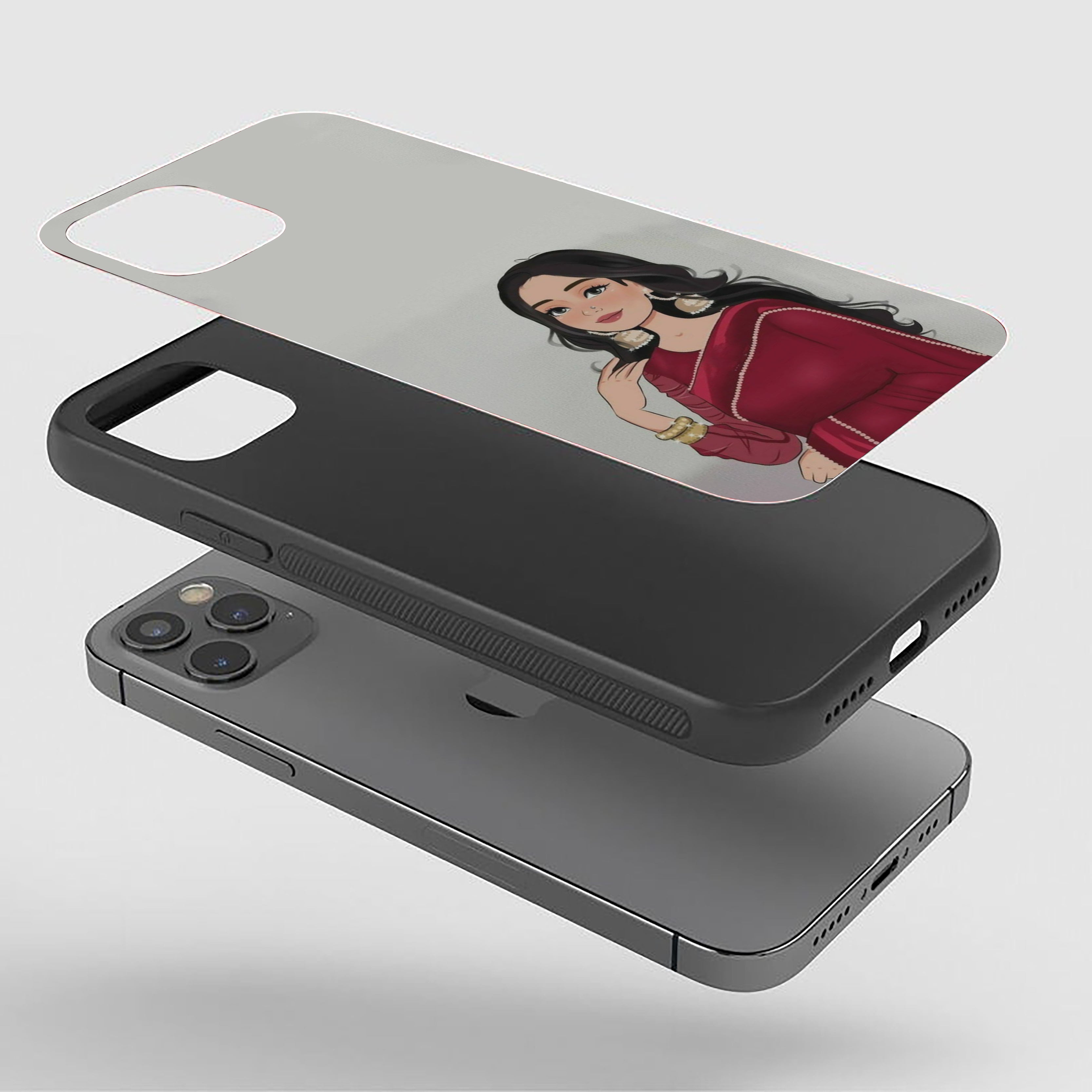 Girls in Red clothes Silicone Armored Phone Case