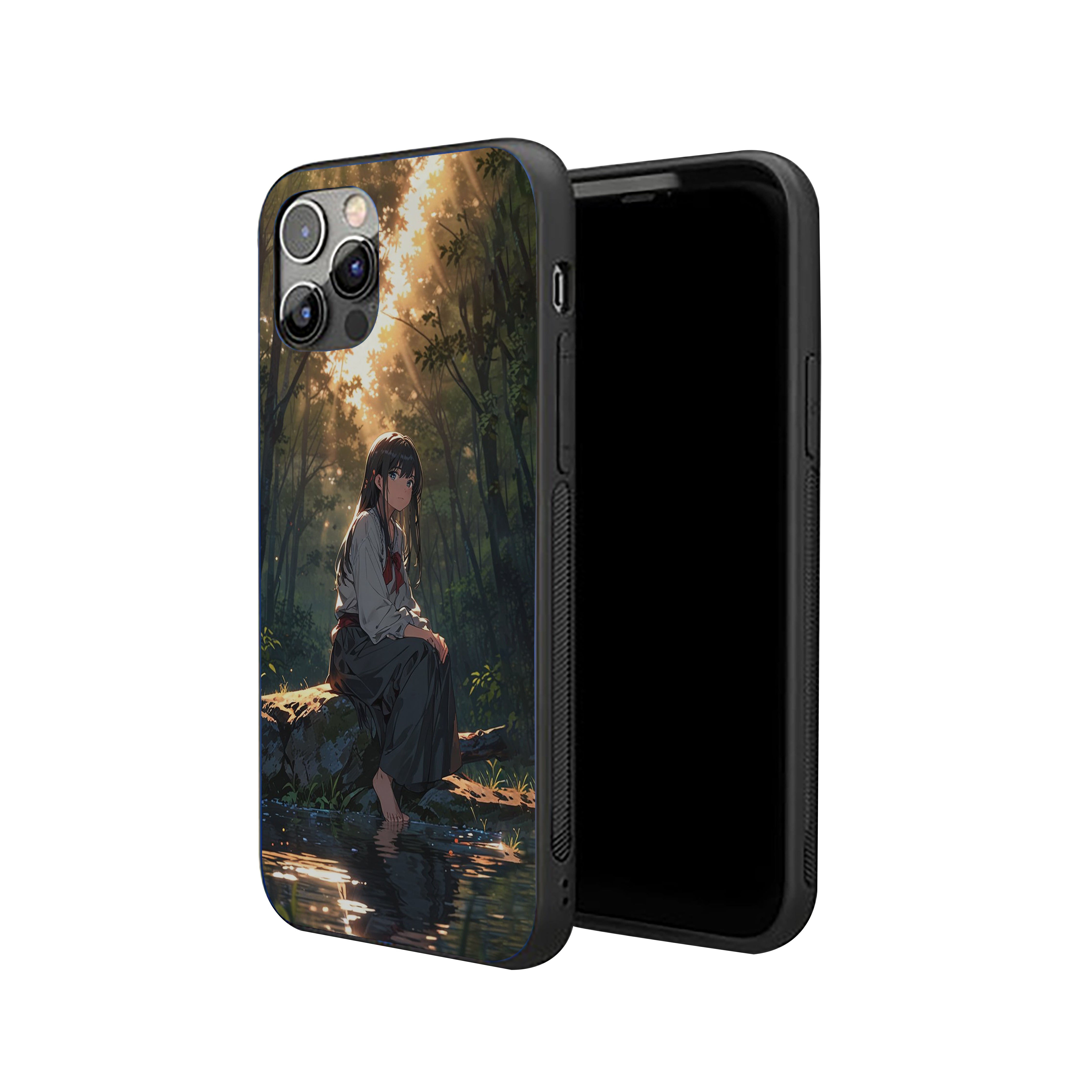 Sad Solo Girl Silicone Armored Phone Case