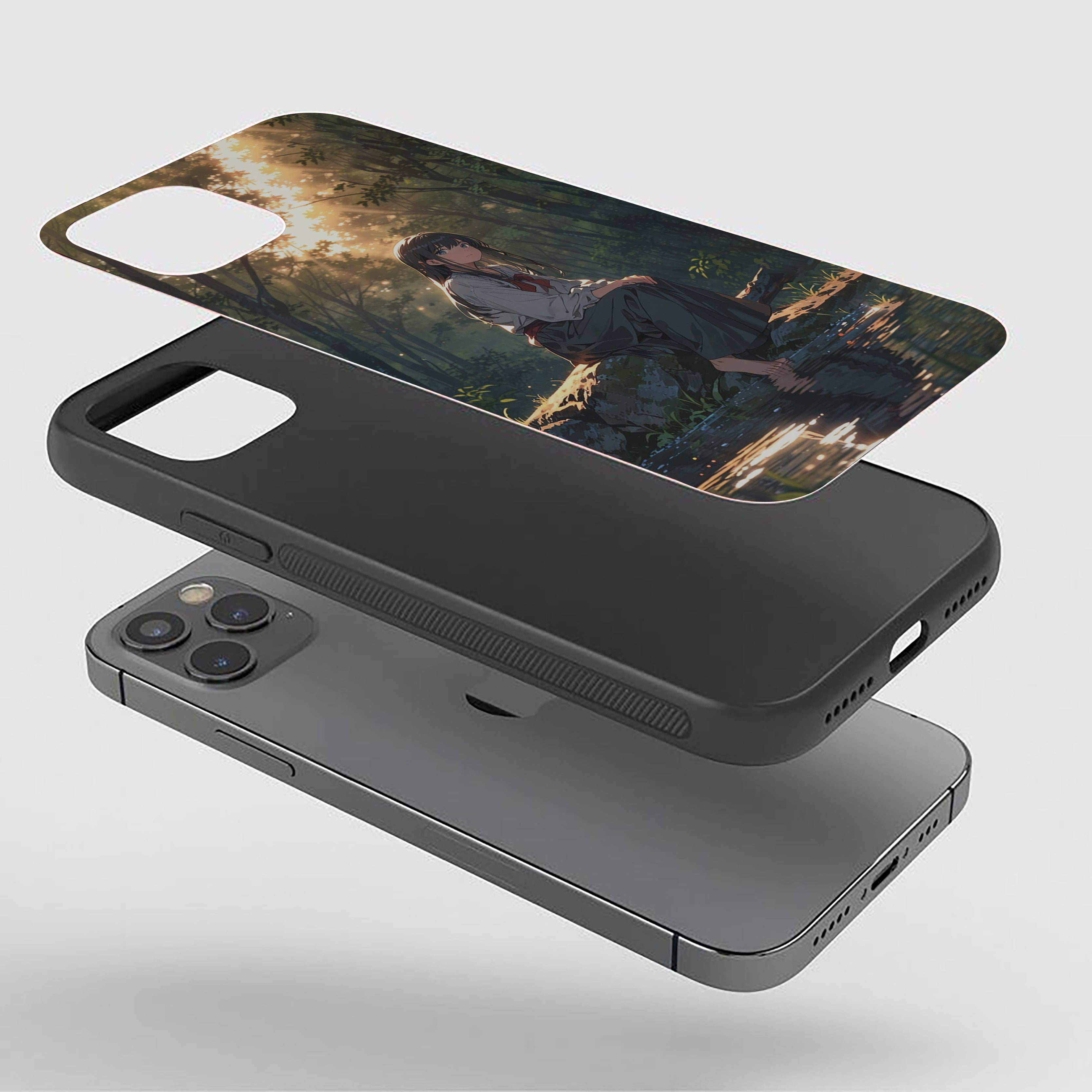 Sad Solo Girl Silicone Armored Phone Case