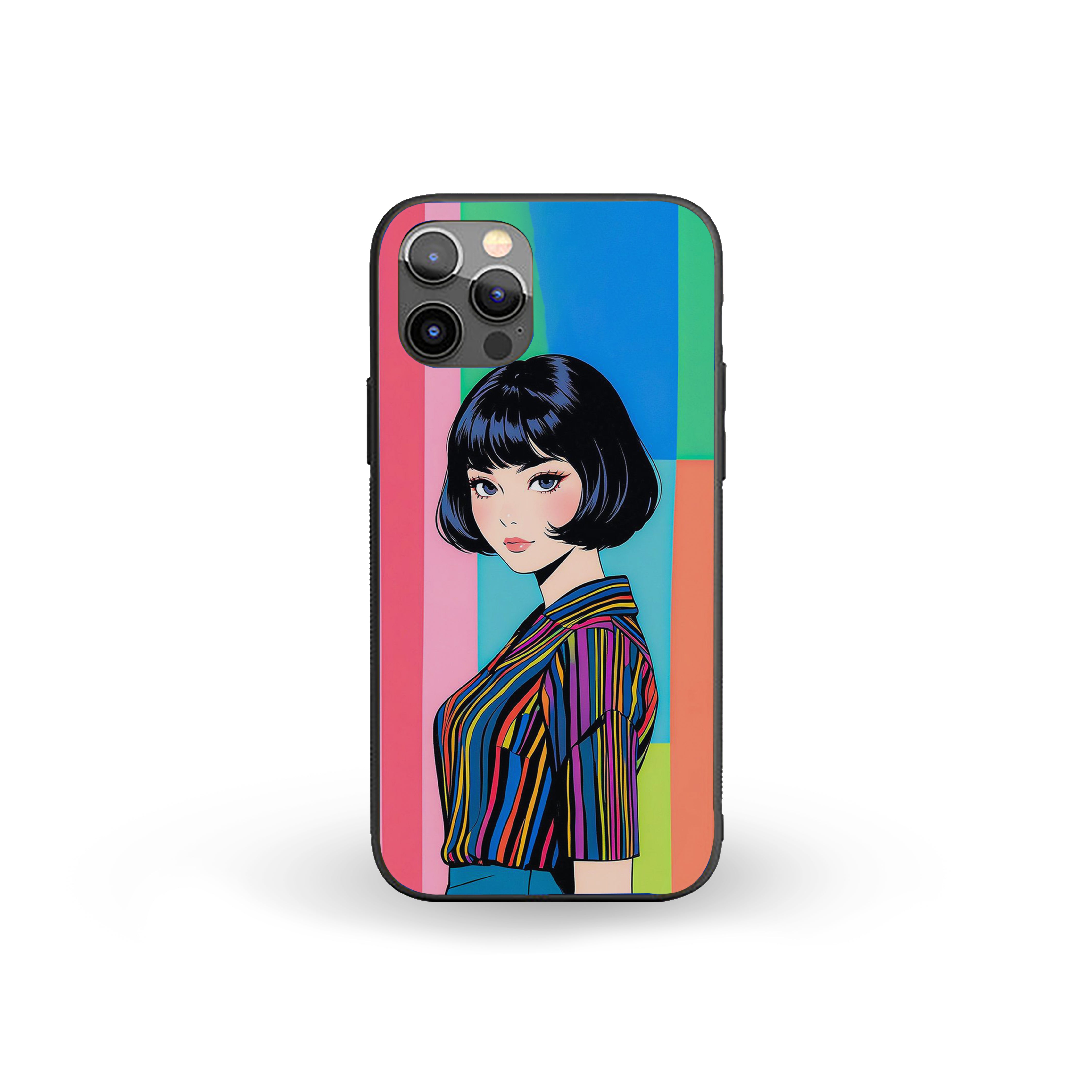 Solo Girl in Smiling Pose Girls Silicone Armored Phone Case