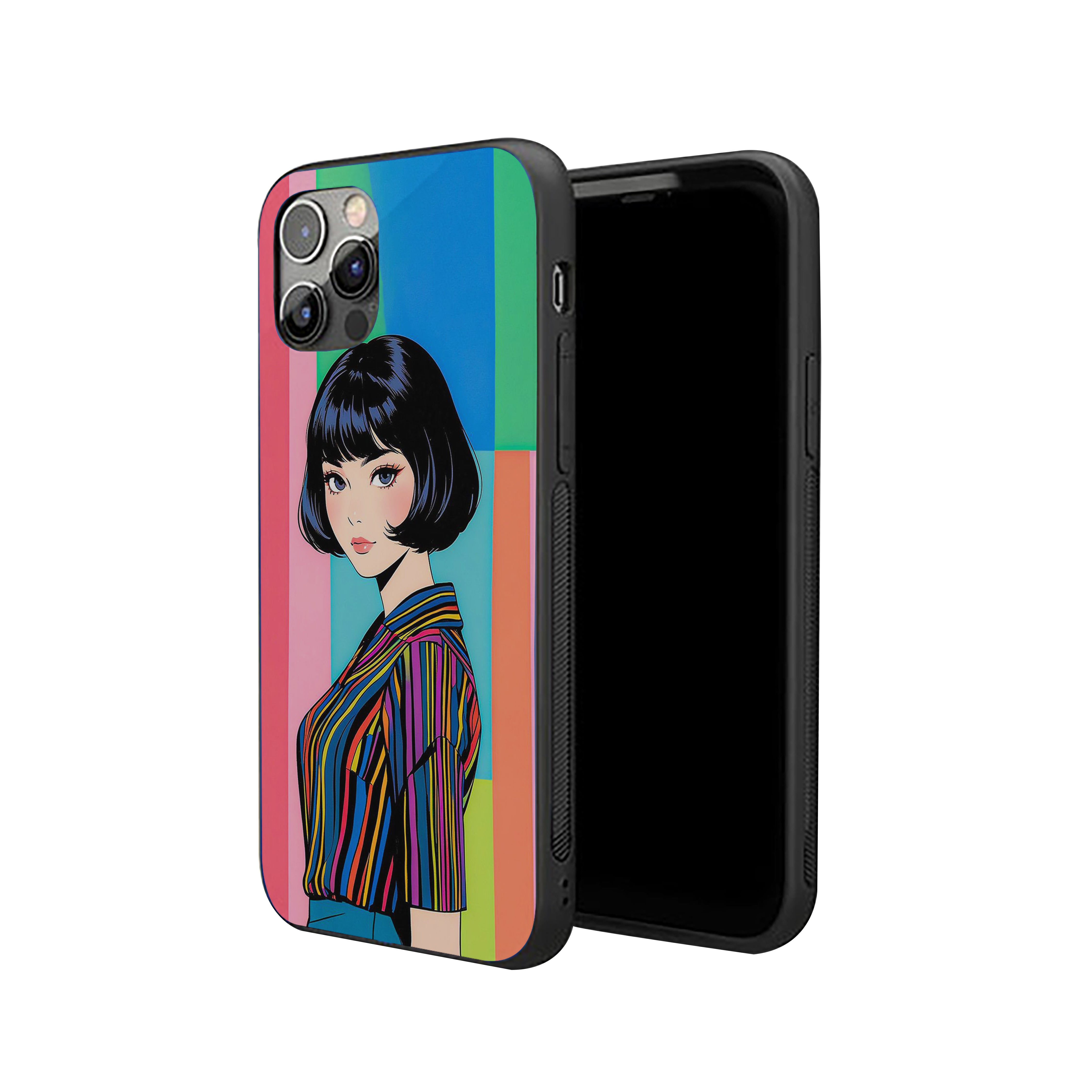 Solo Girl in Smiling Pose Girls Silicone Armored Phone Case