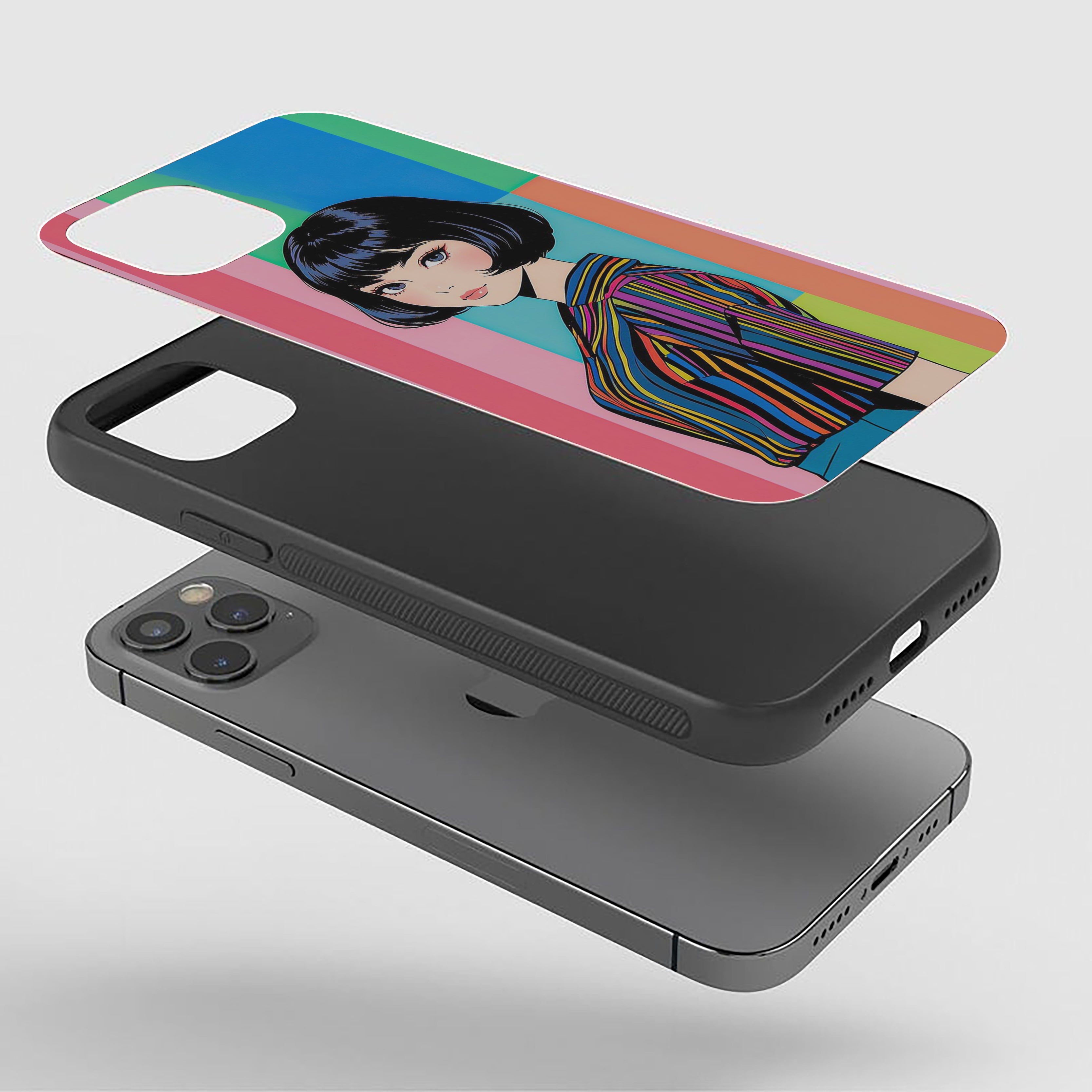 Solo Girl in Smiling Pose Girls Silicone Armored Phone Case