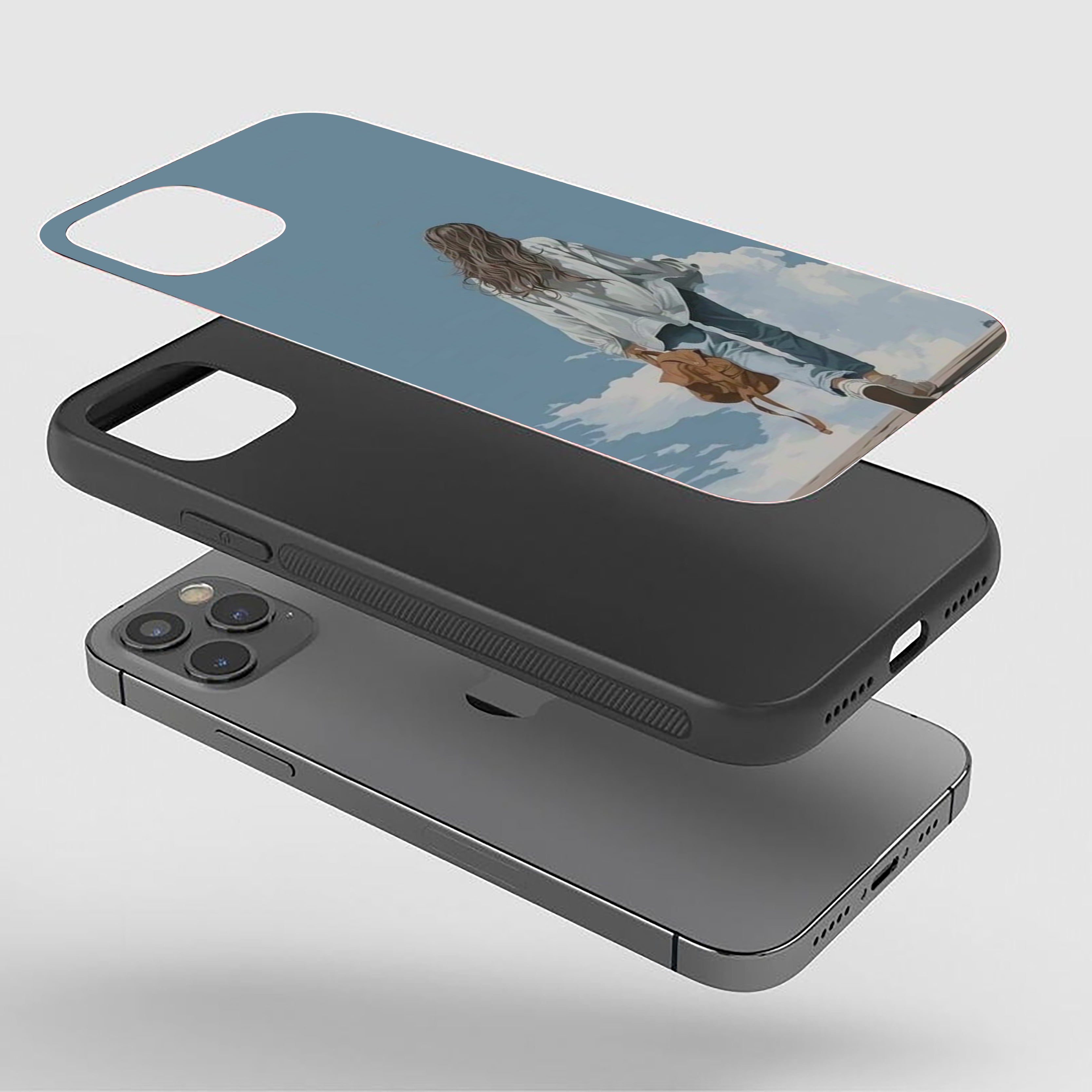 Solo Girl With Bag Girls Silicone Armored Phone Case