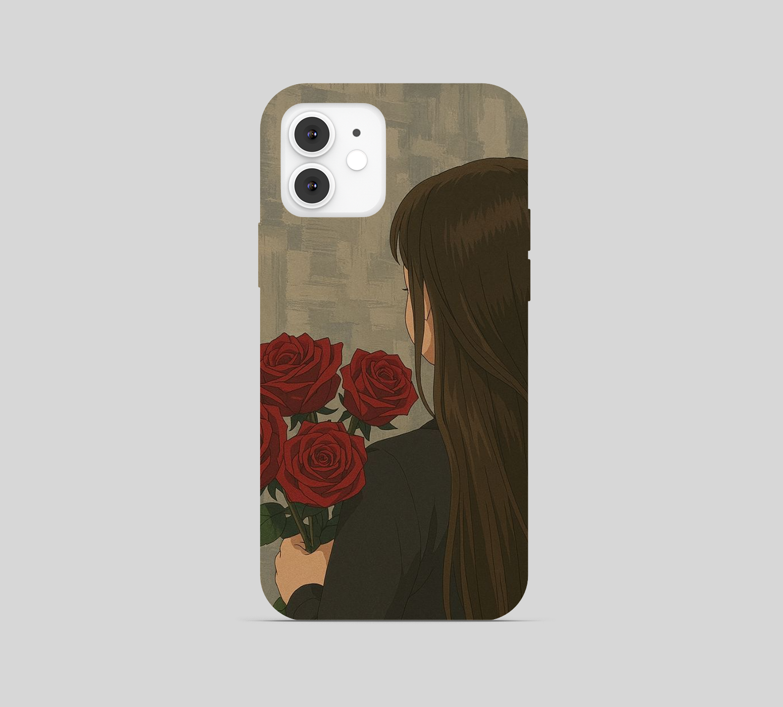Girl holding a bouquet of red Rose Phone Cover
