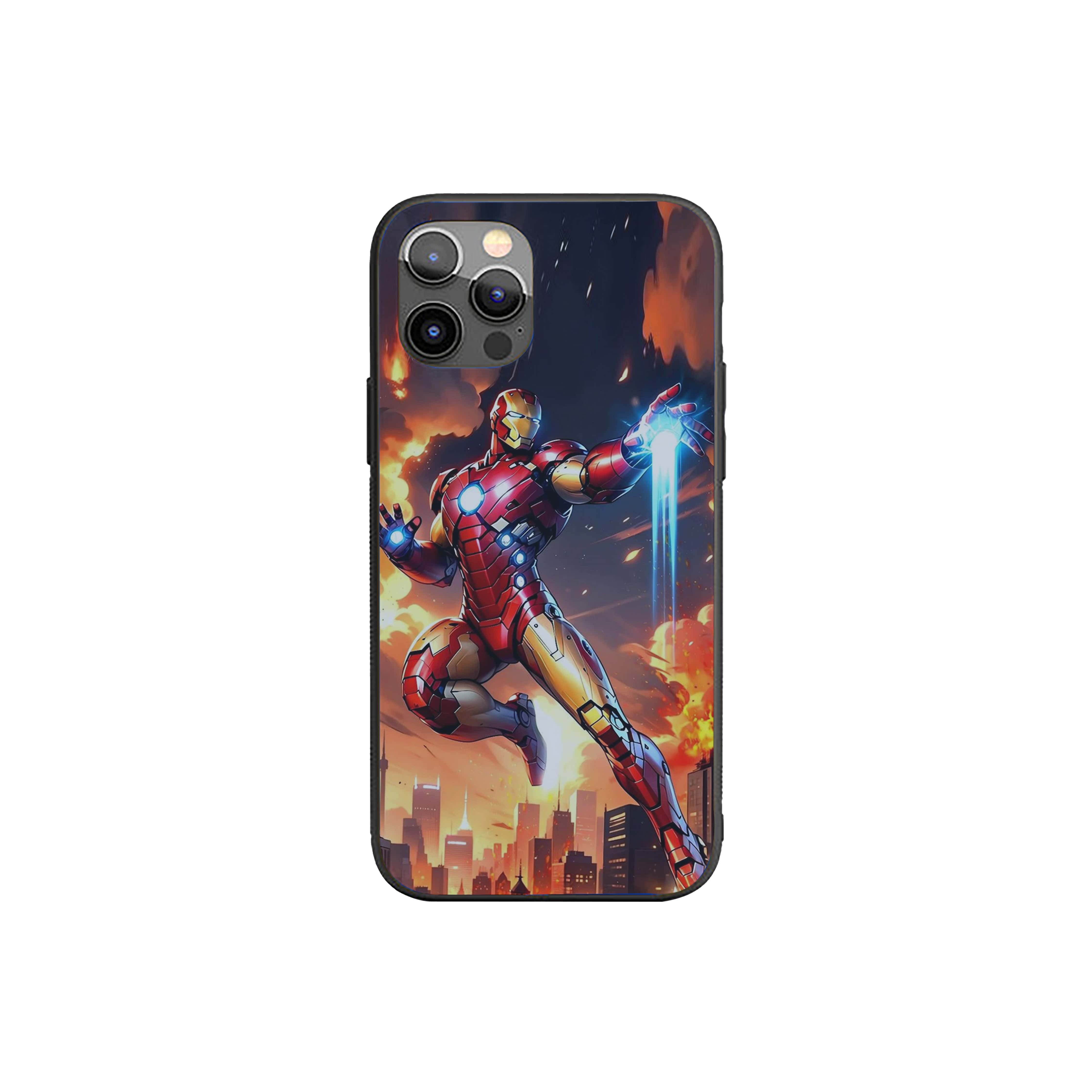 Iron Man Emitting Energy Blasts Silicone Armored Phone Case