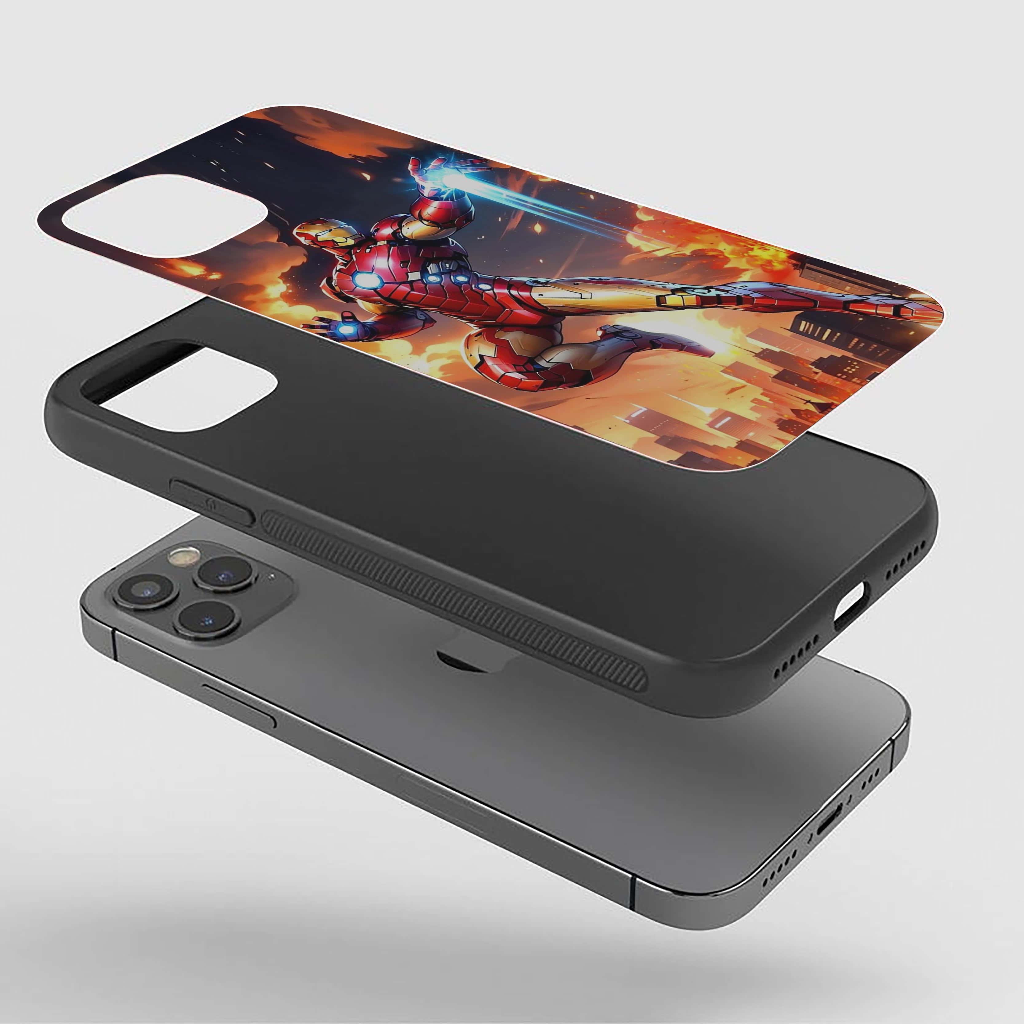 Iron Man Emitting Energy Blasts Silicone Armored Phone Case