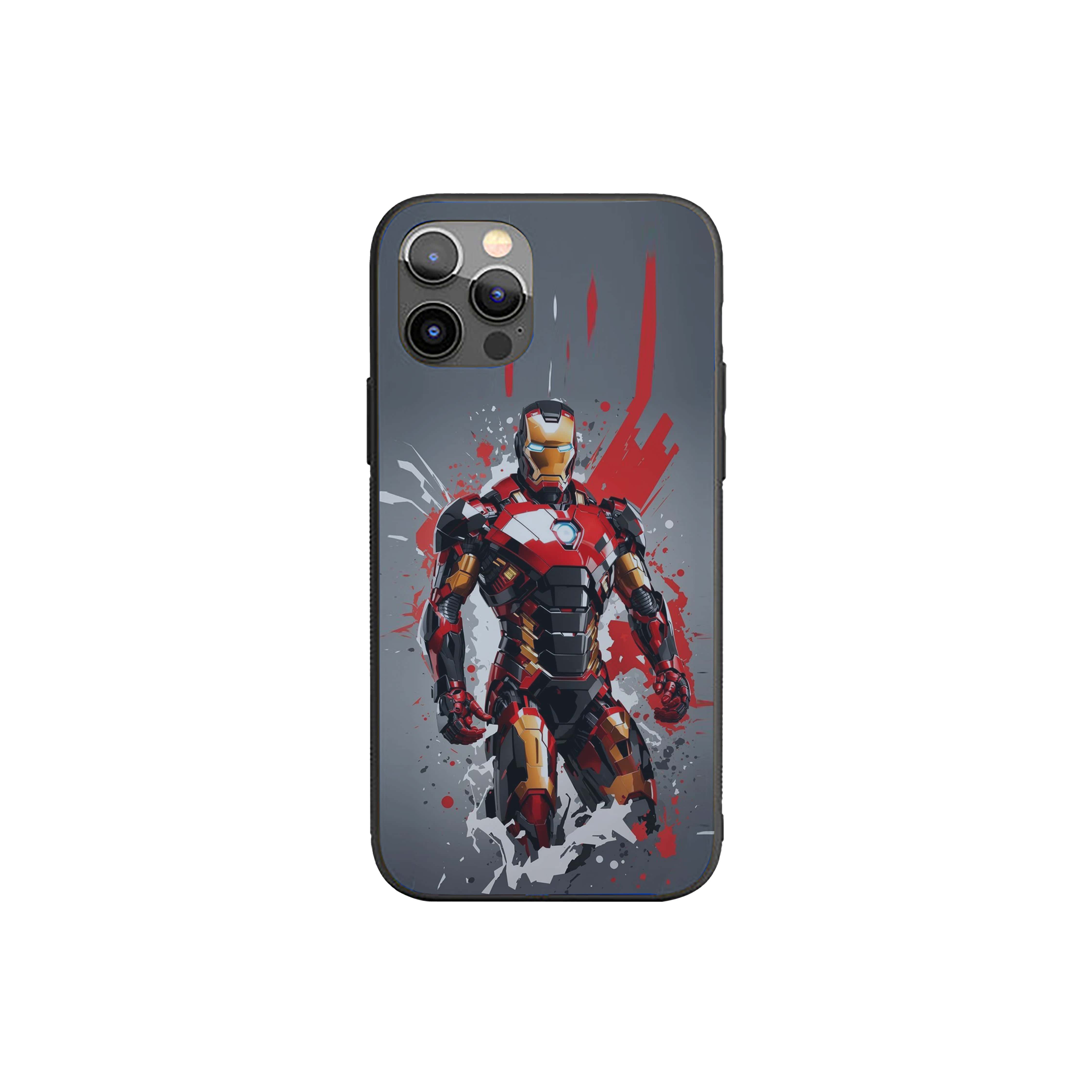 Iron Man In A Dynamic Stance Silicone Armored Phone Case
