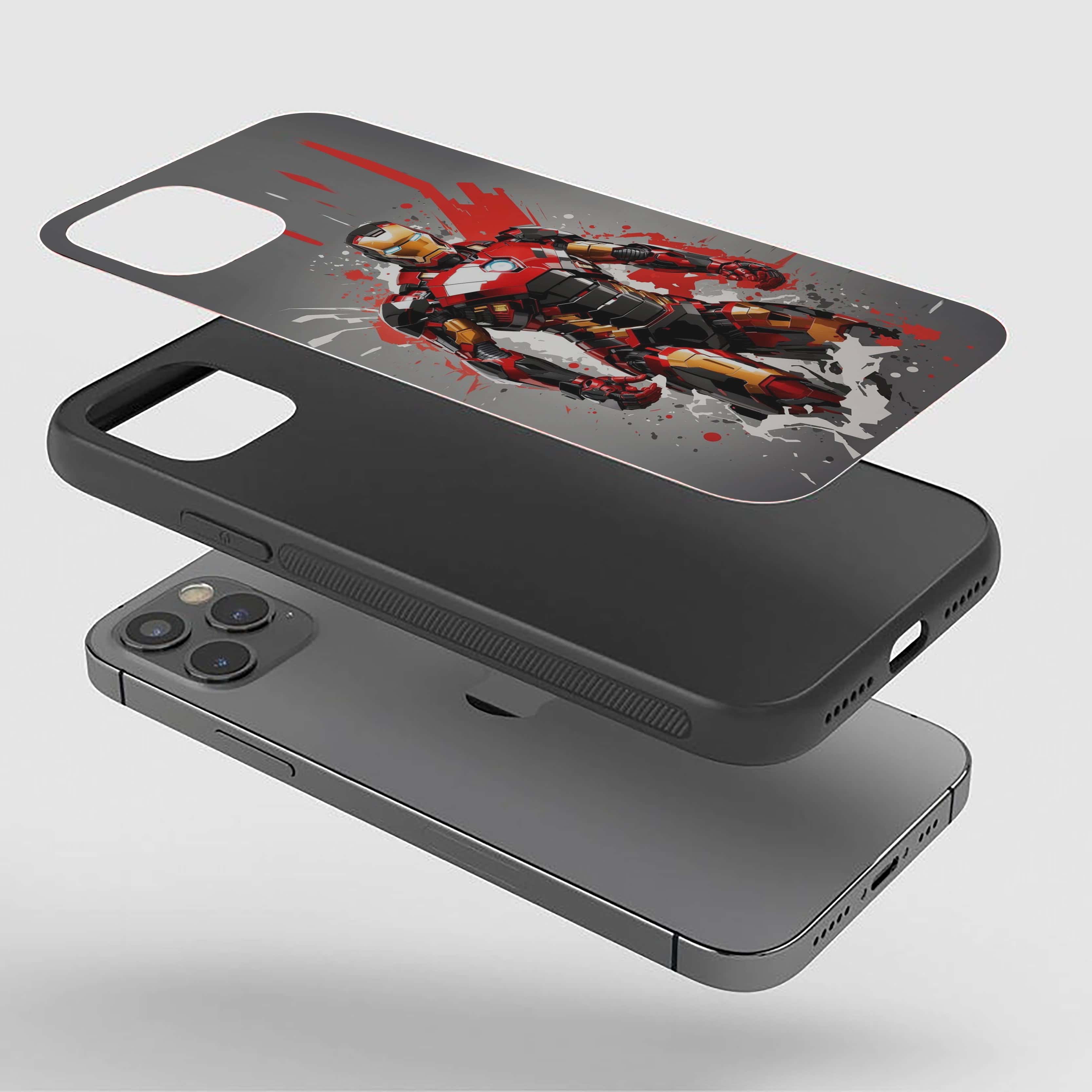 Iron Man In A Dynamic Stance Silicone Armored Phone Case