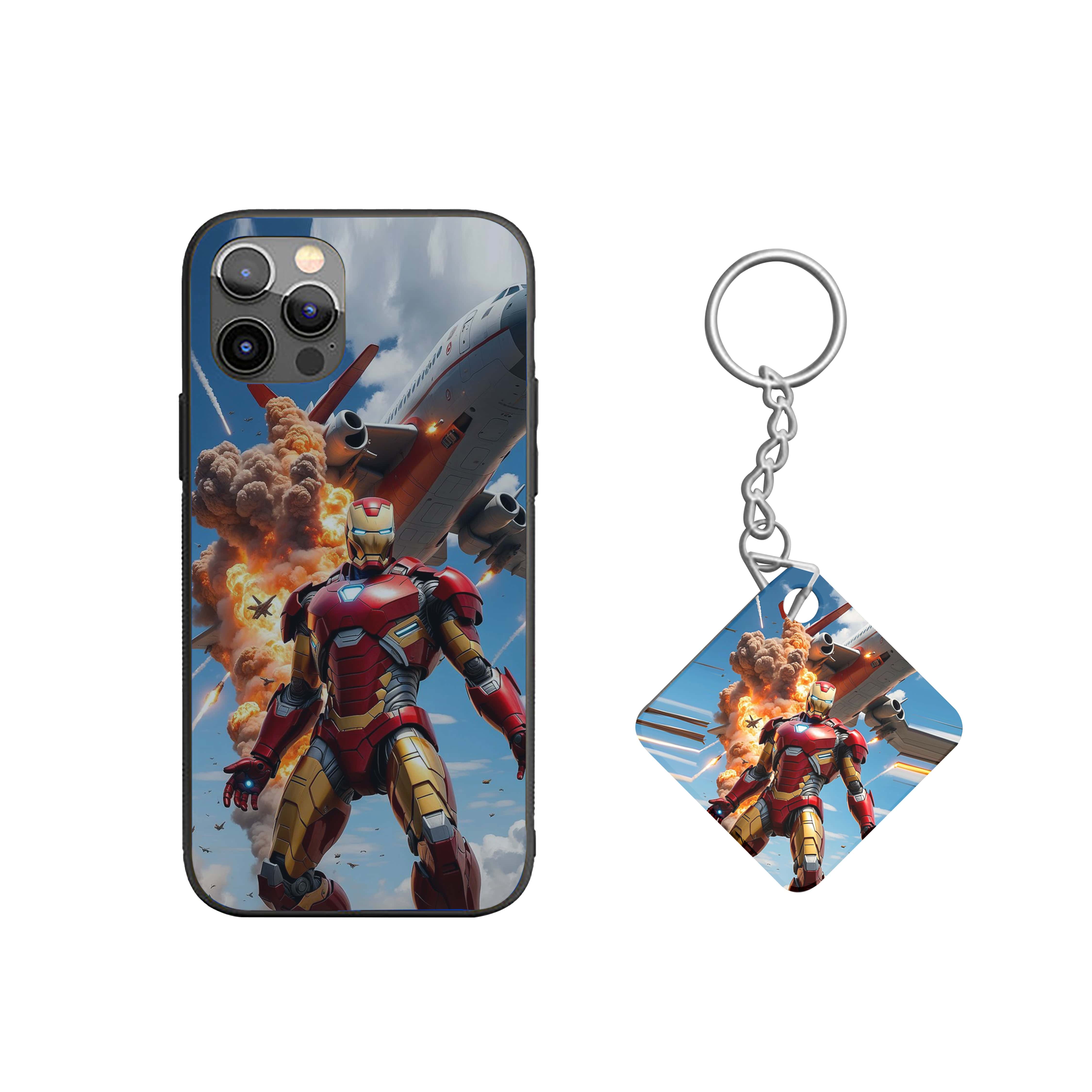 Iron Man Aerial Battle Scene Silicone Armored Phone Case
