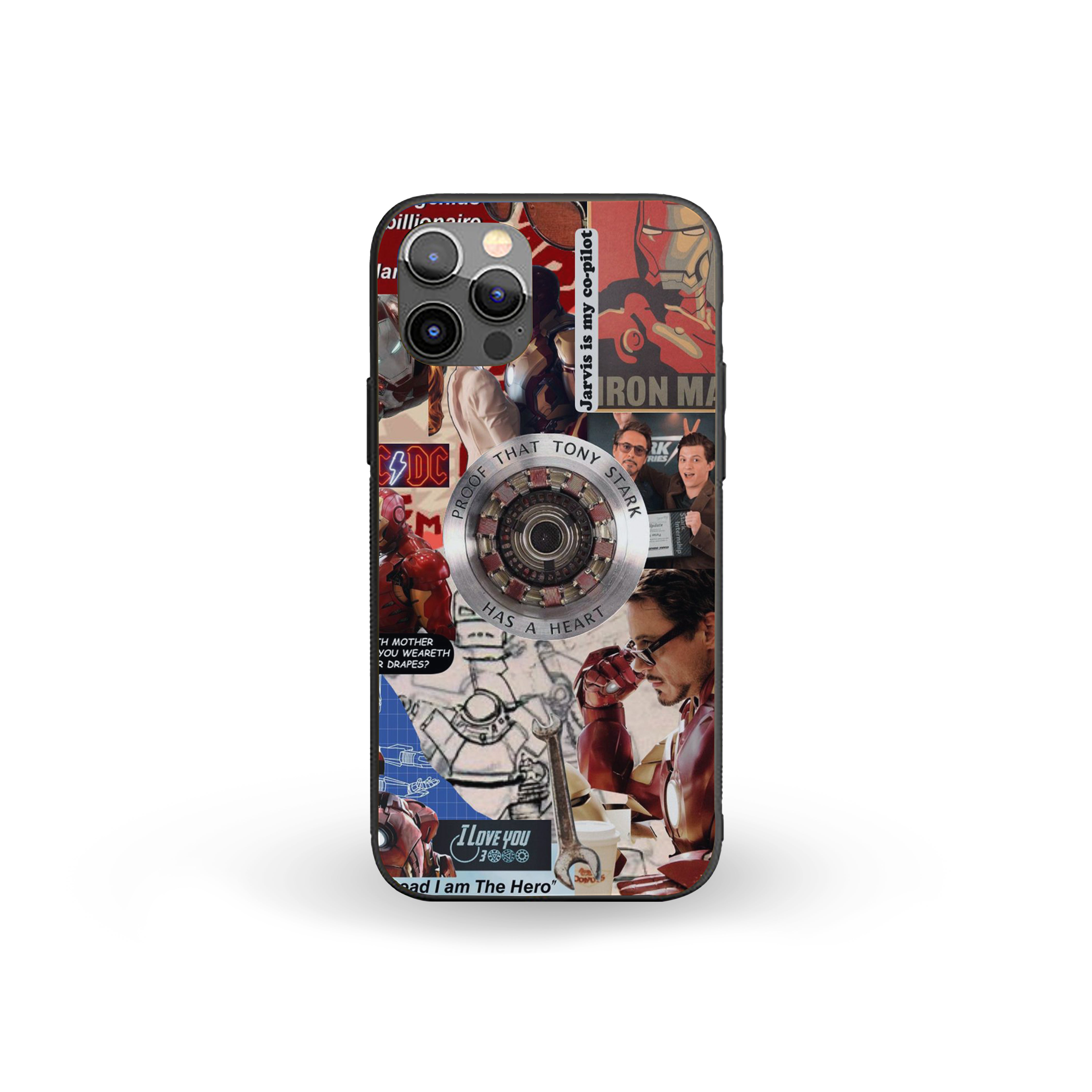 Heart of Iron,Iron Man Silicone Armored Phone Case