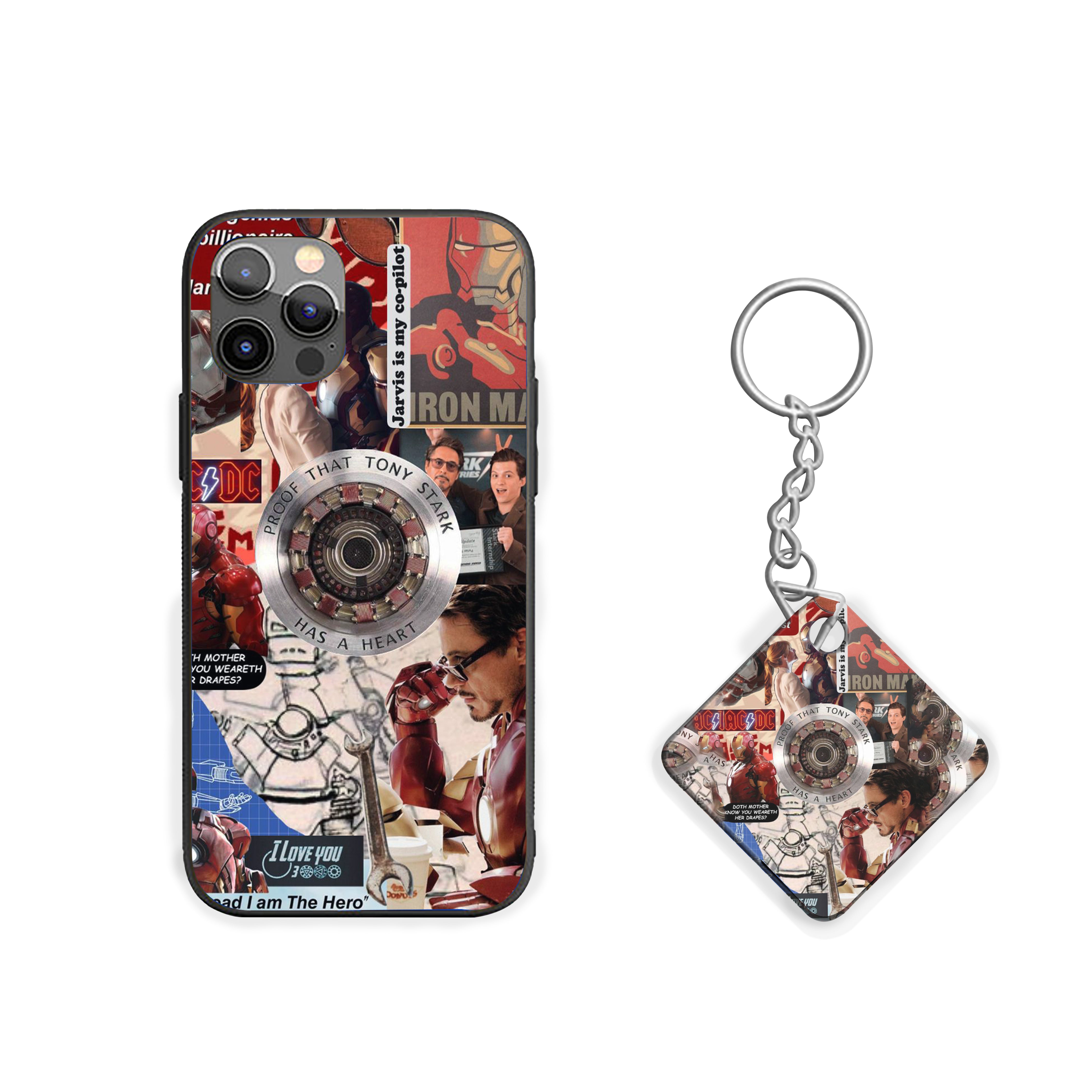 Heart of Iron,Iron Man Silicone Armored Phone Case