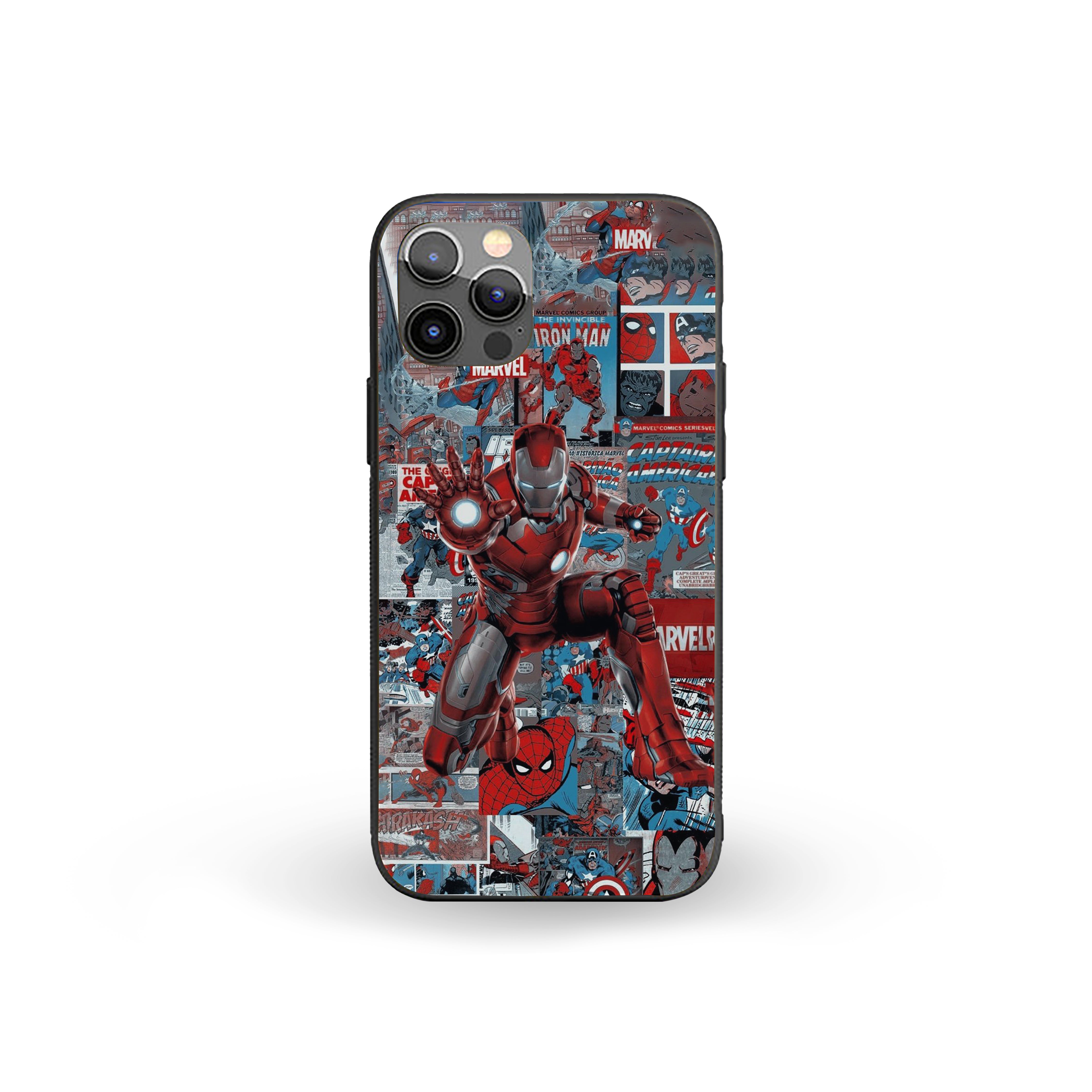 Comic Strike Iron Man Silicone Armored Phone Case