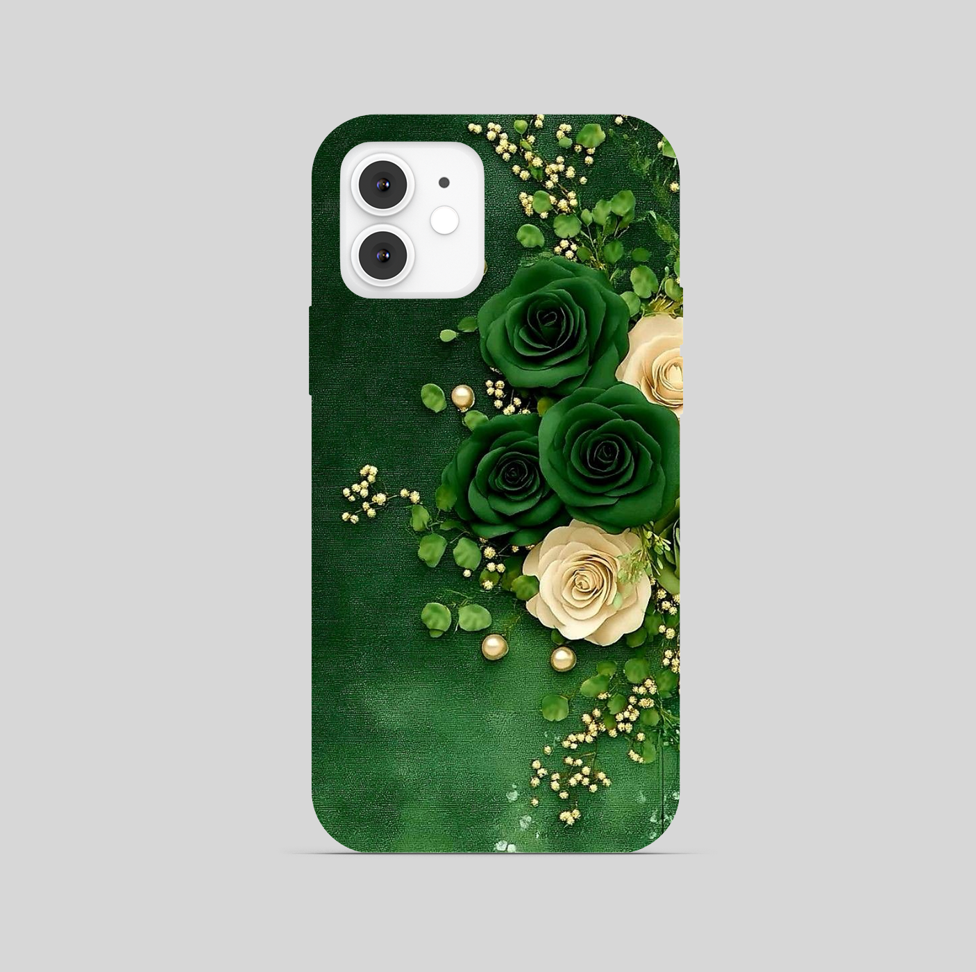 Green Rose Flower Theme Phone Cover