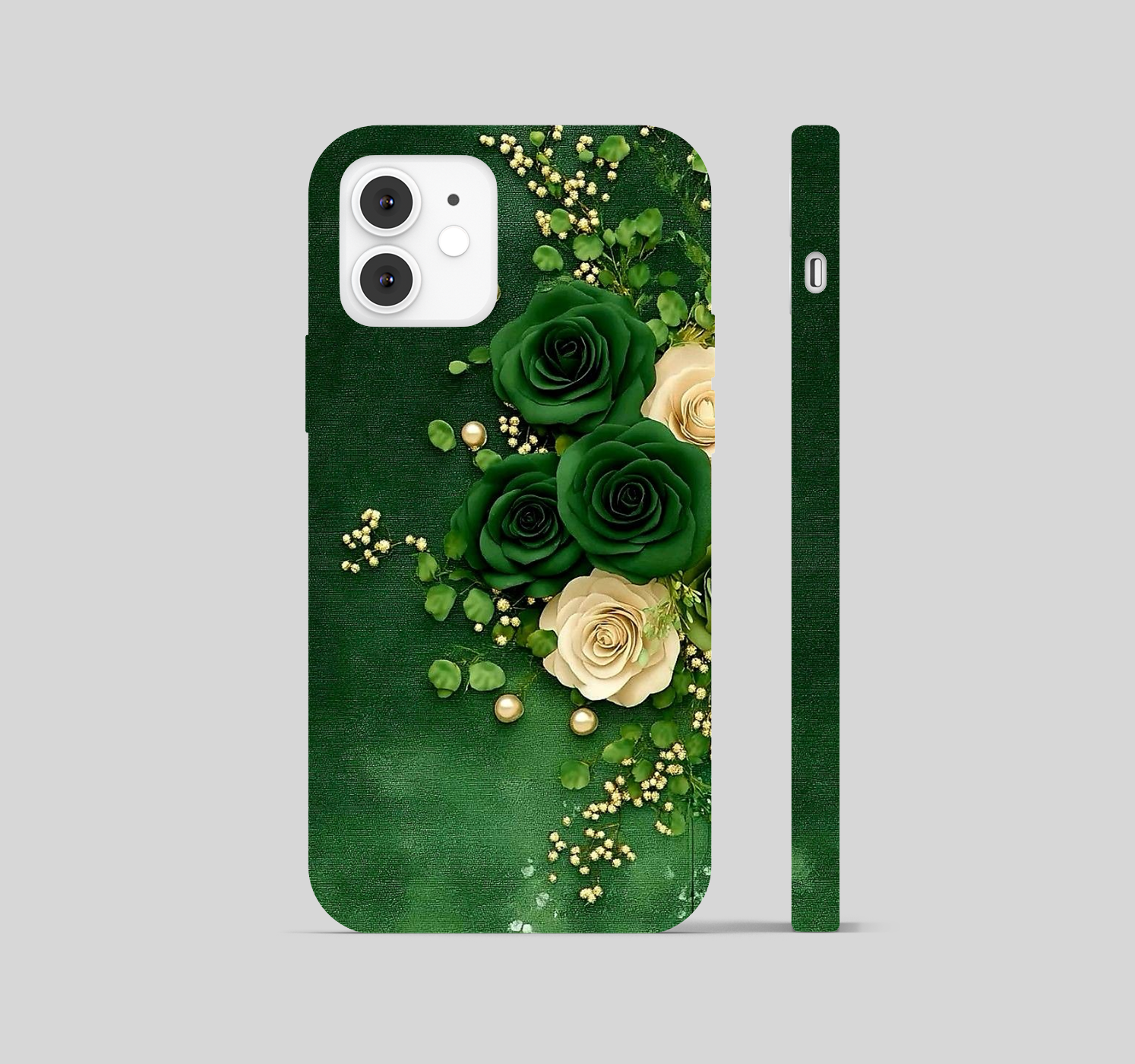 Green Rose Flower Theme Phone Cover