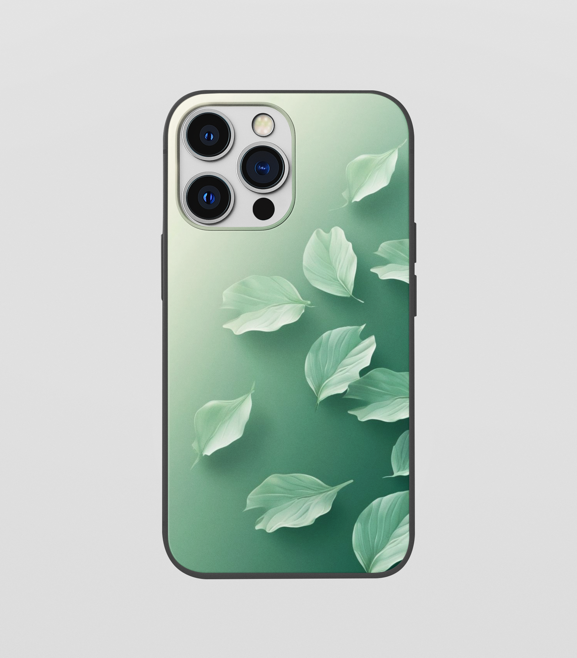 Multi Green Beautiful Leaf Glossy Silicone Mobile Case