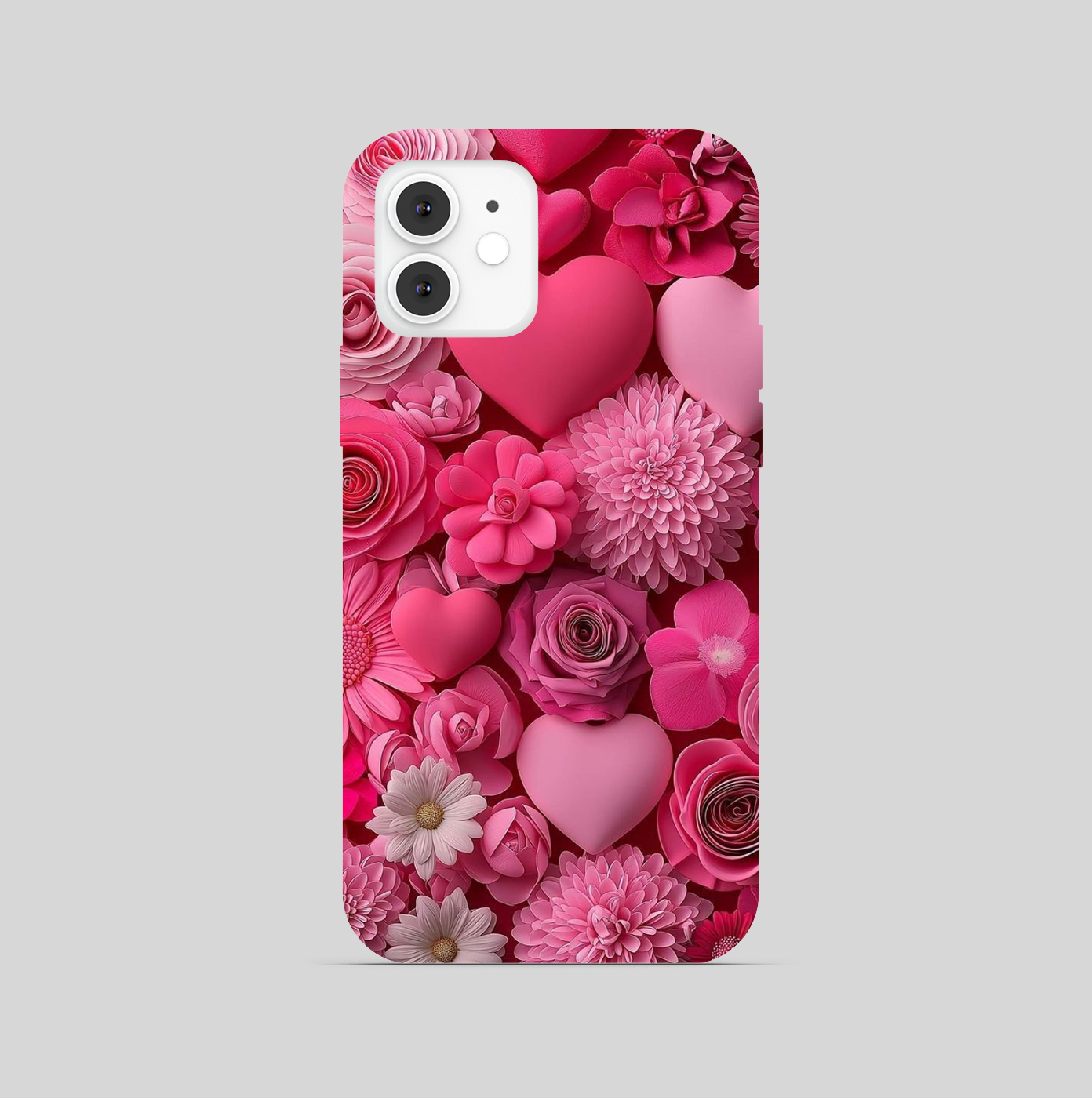 Multi Dahlias Roses Heart Pink Color Phone Cover