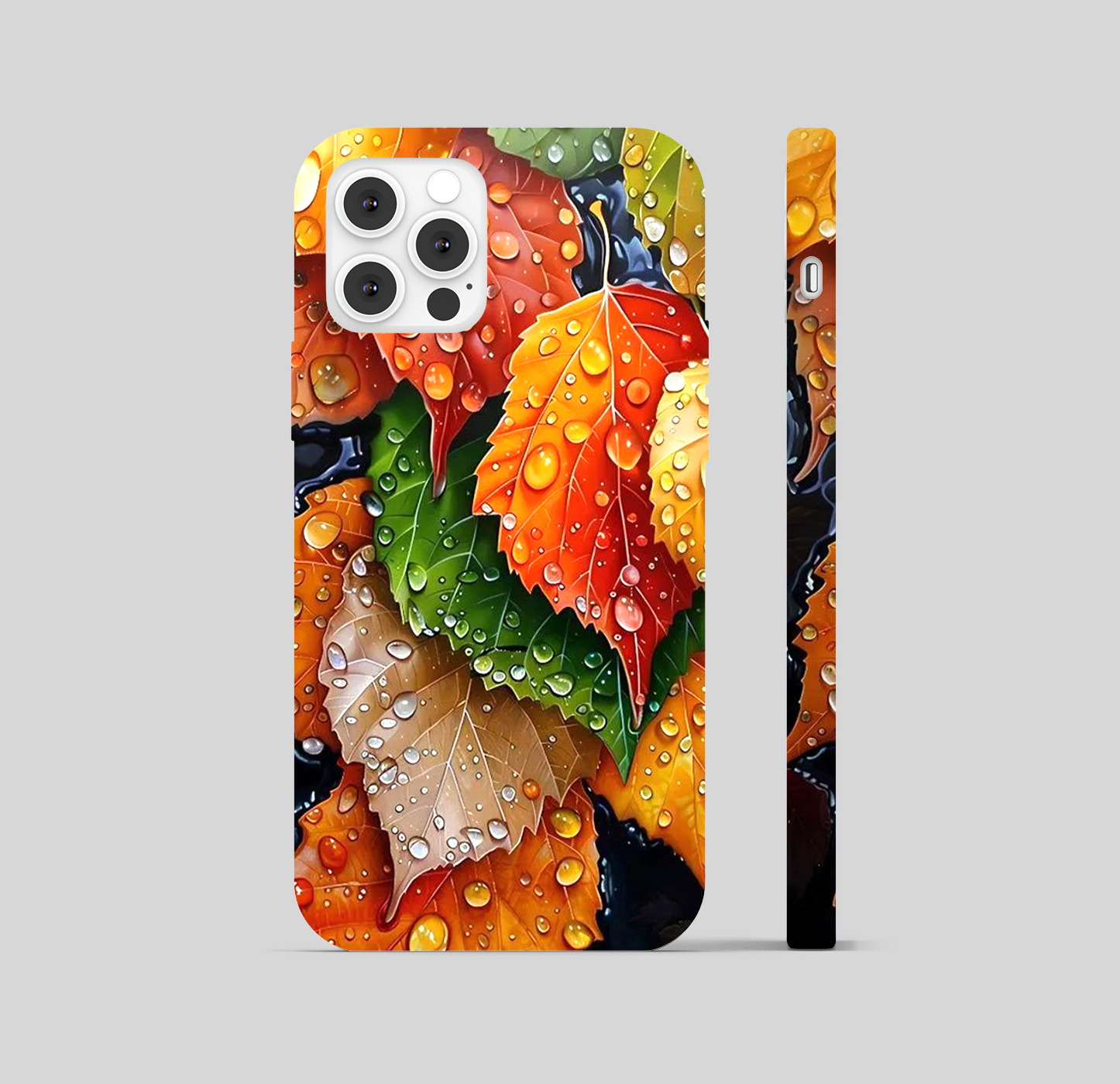 Multicolour Leaf With Water Drop Phone Cover