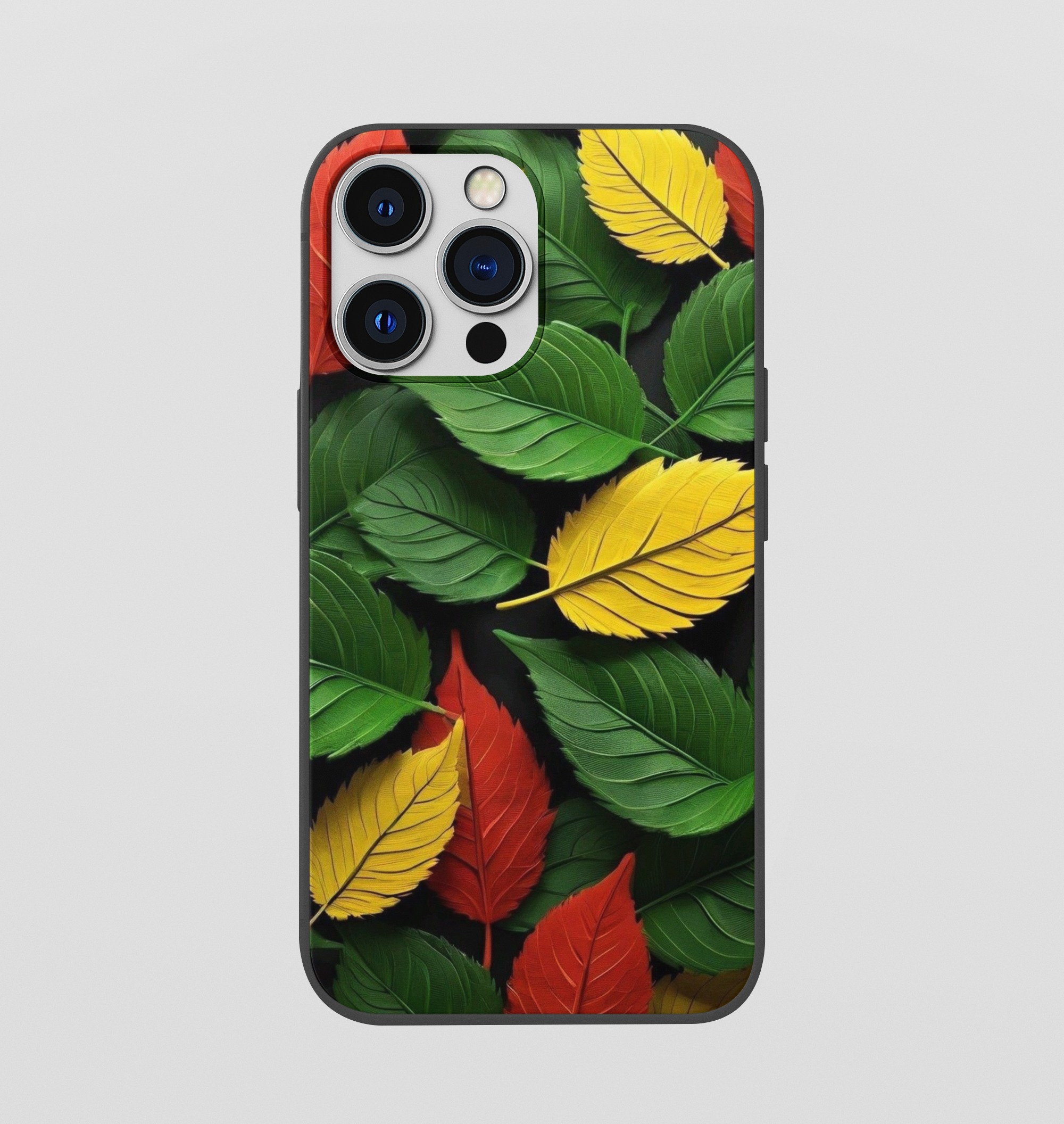 Multi Colour Leaf Glossy Silicone Mobile Case
