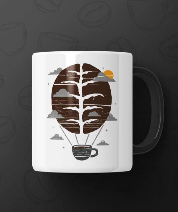 The coffee parachute Printed Premium Mug