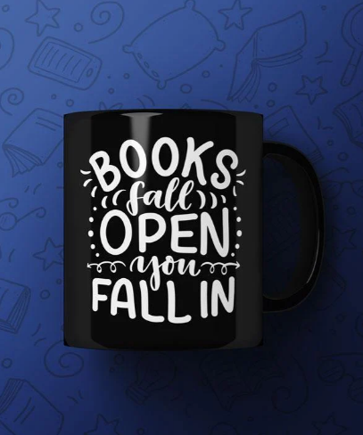 Books fall open, you fall in Printed Premium Mug