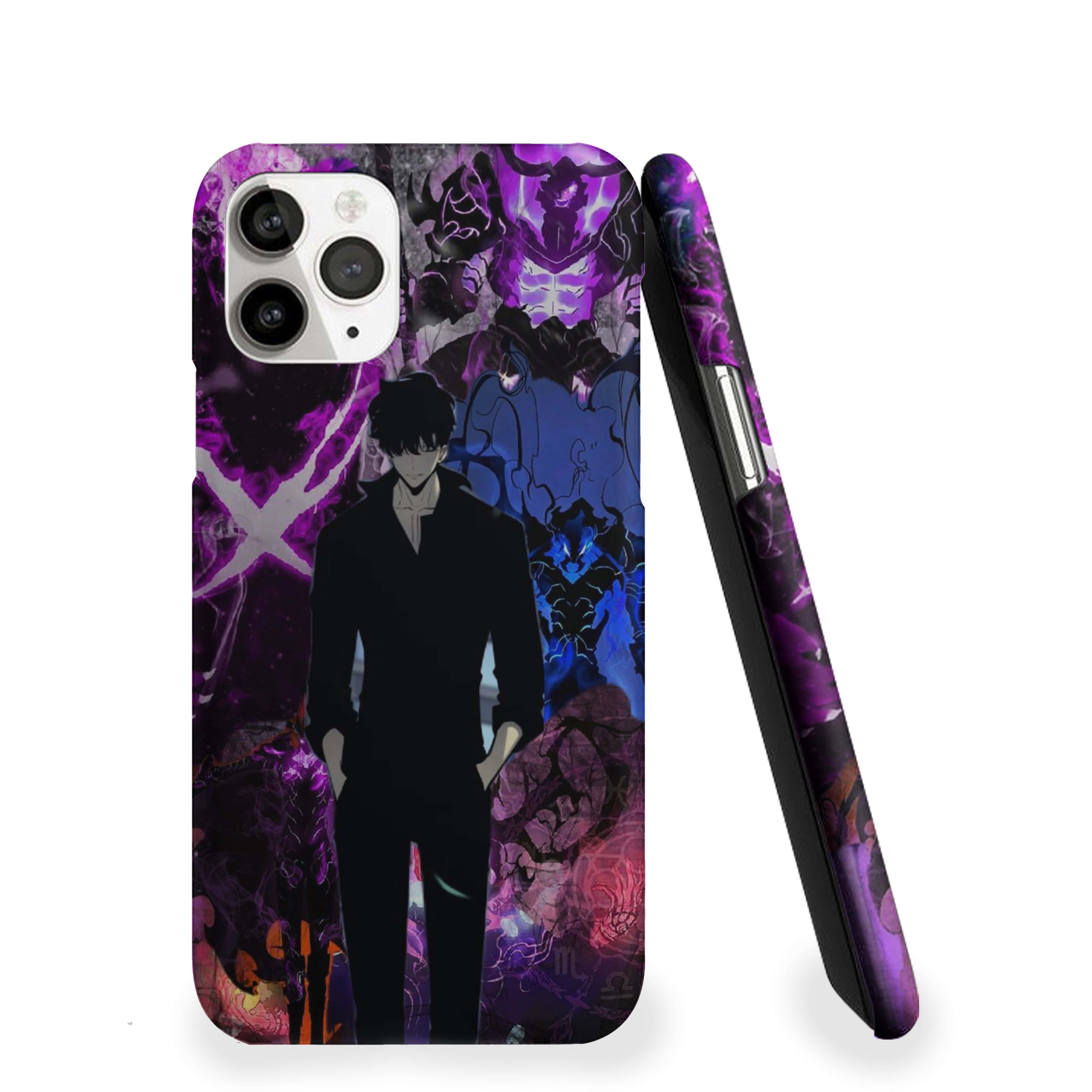 Solo Leveling Collage With Purple Energy Phone Cover