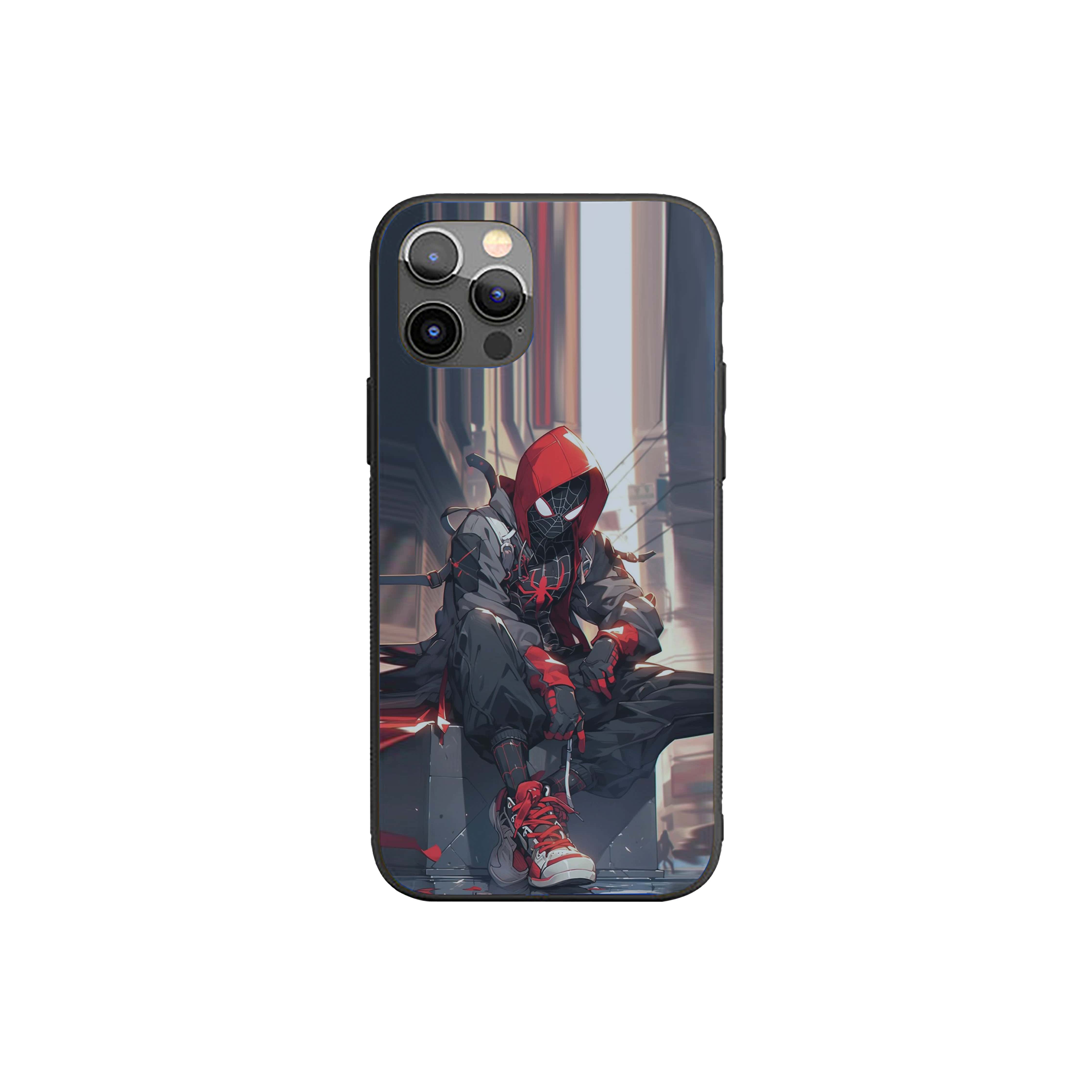 Spider-Man depicted in a seated pose Silicone Armored Phone Case