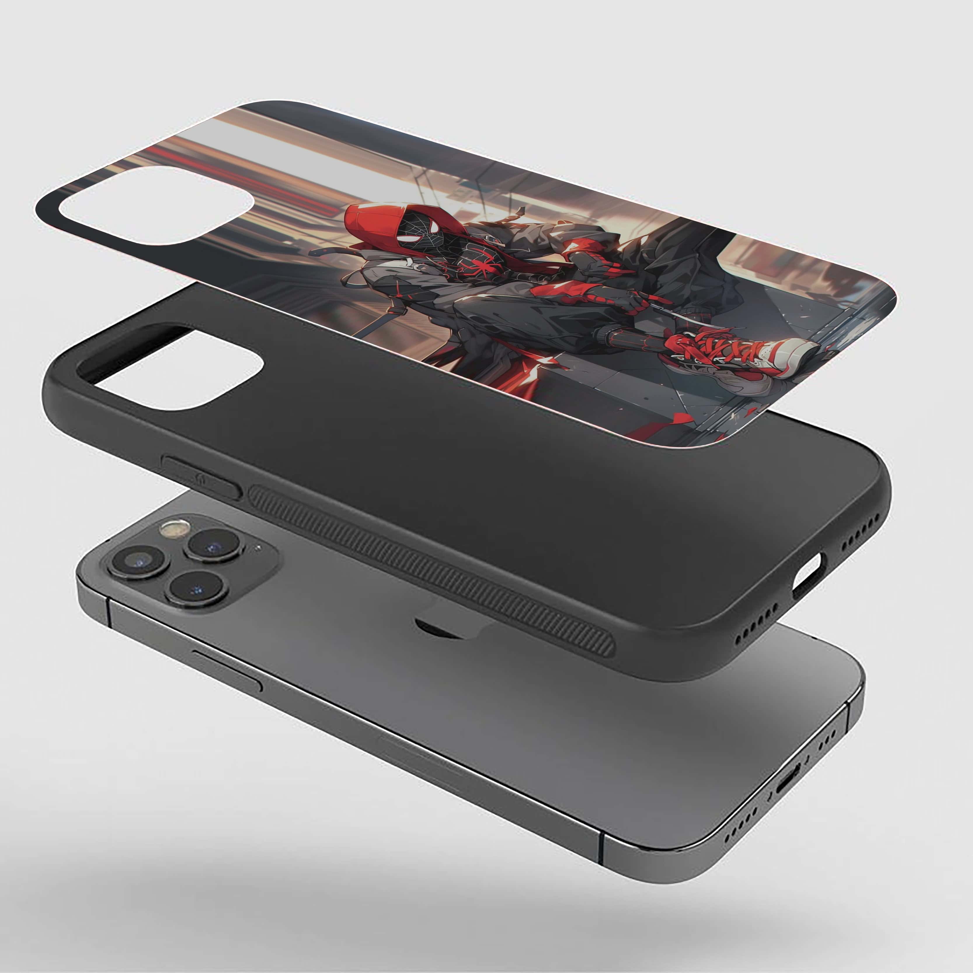 Spider-Man depicted in a seated pose Silicone Armored Phone Case