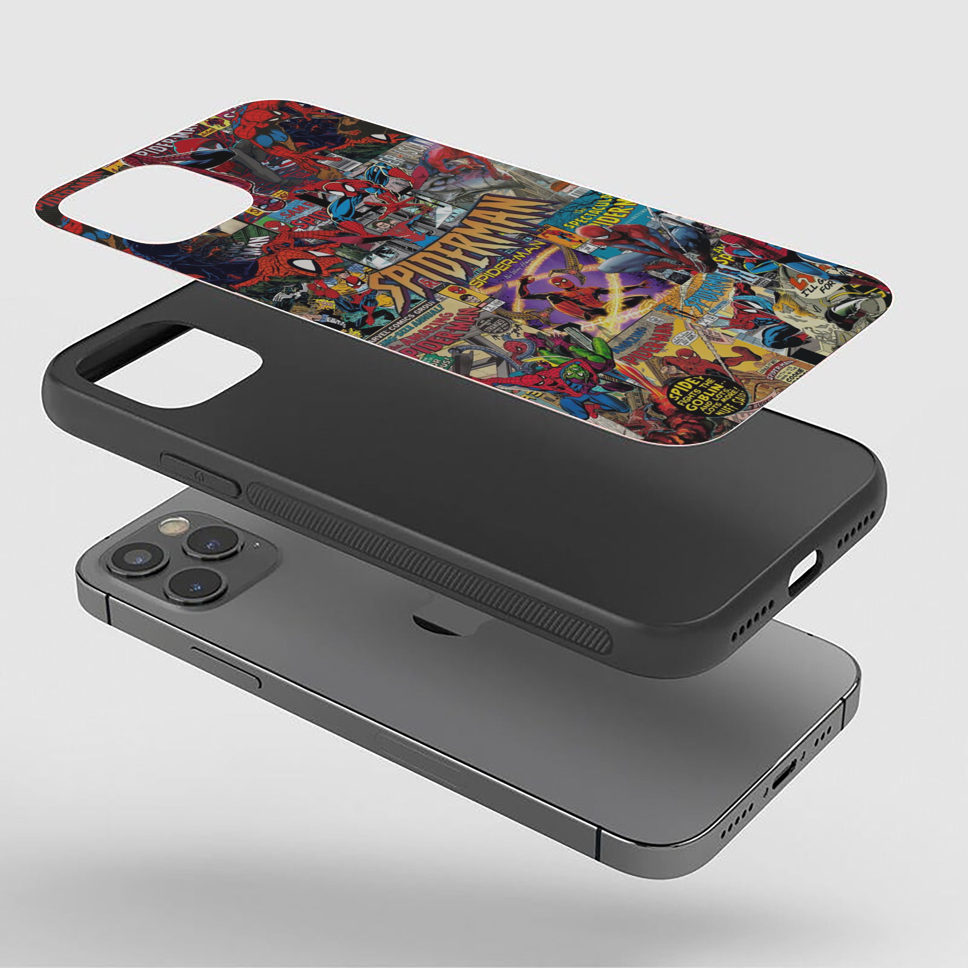 Spider-Man Classic Comic Collage Vibes Silicone Armored Phone Case