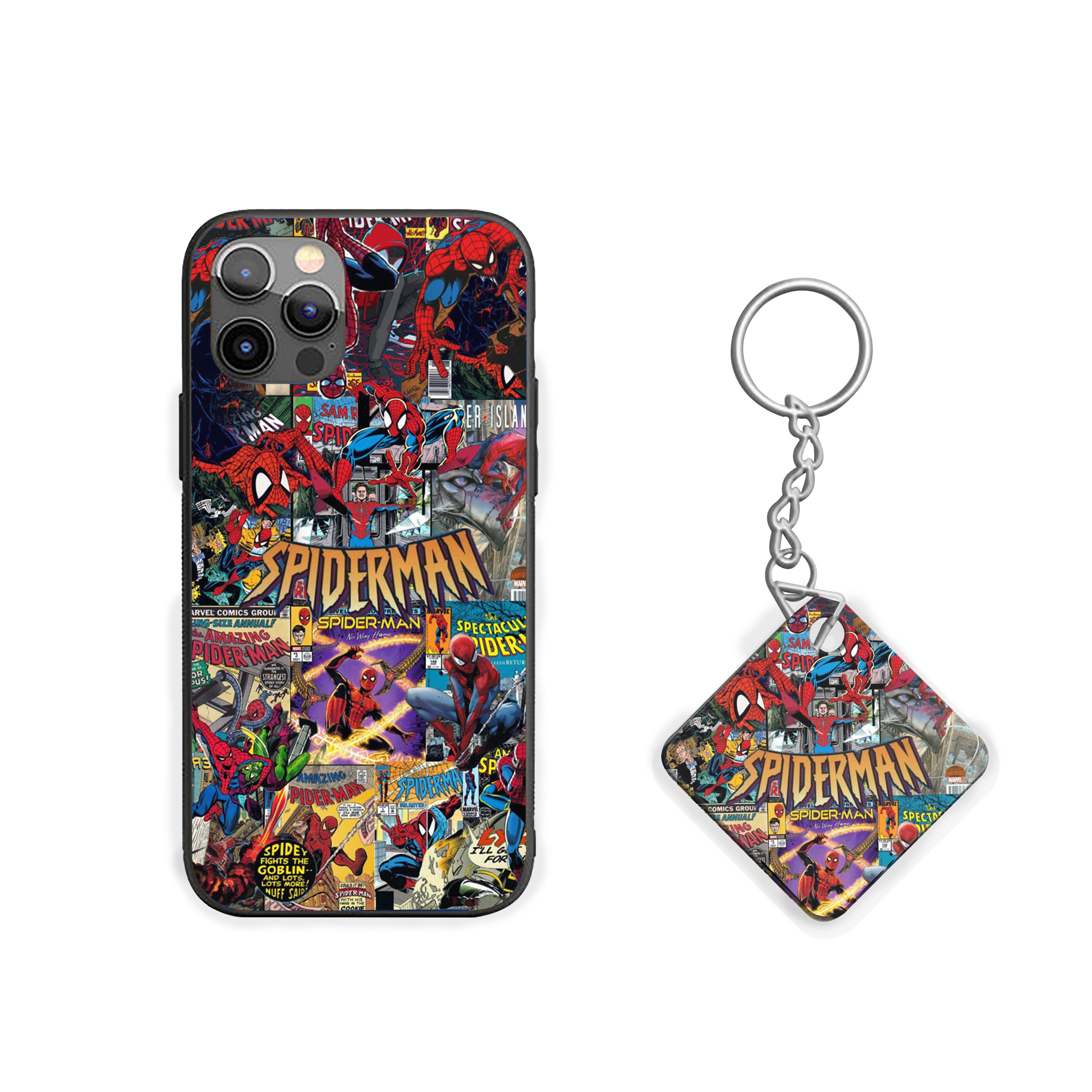 Spider-Man Classic Comic Collage Vibes Silicone Armored Phone Case