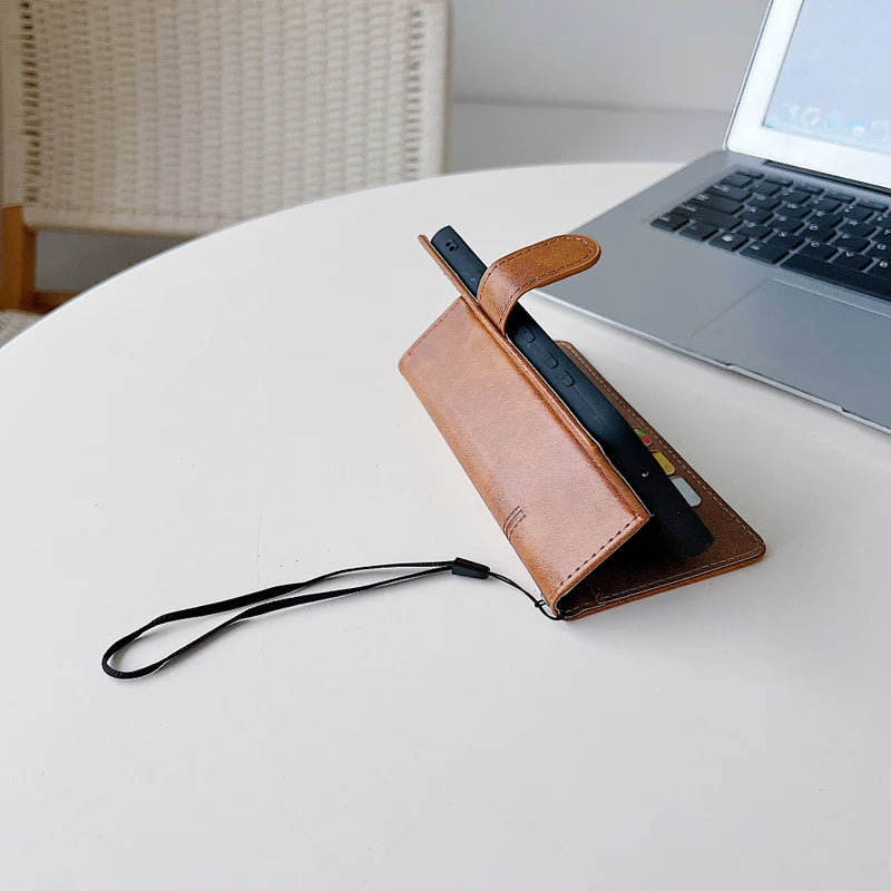 Premium Shockproof PU Leather Flip Phone Case | All Phone Model Available