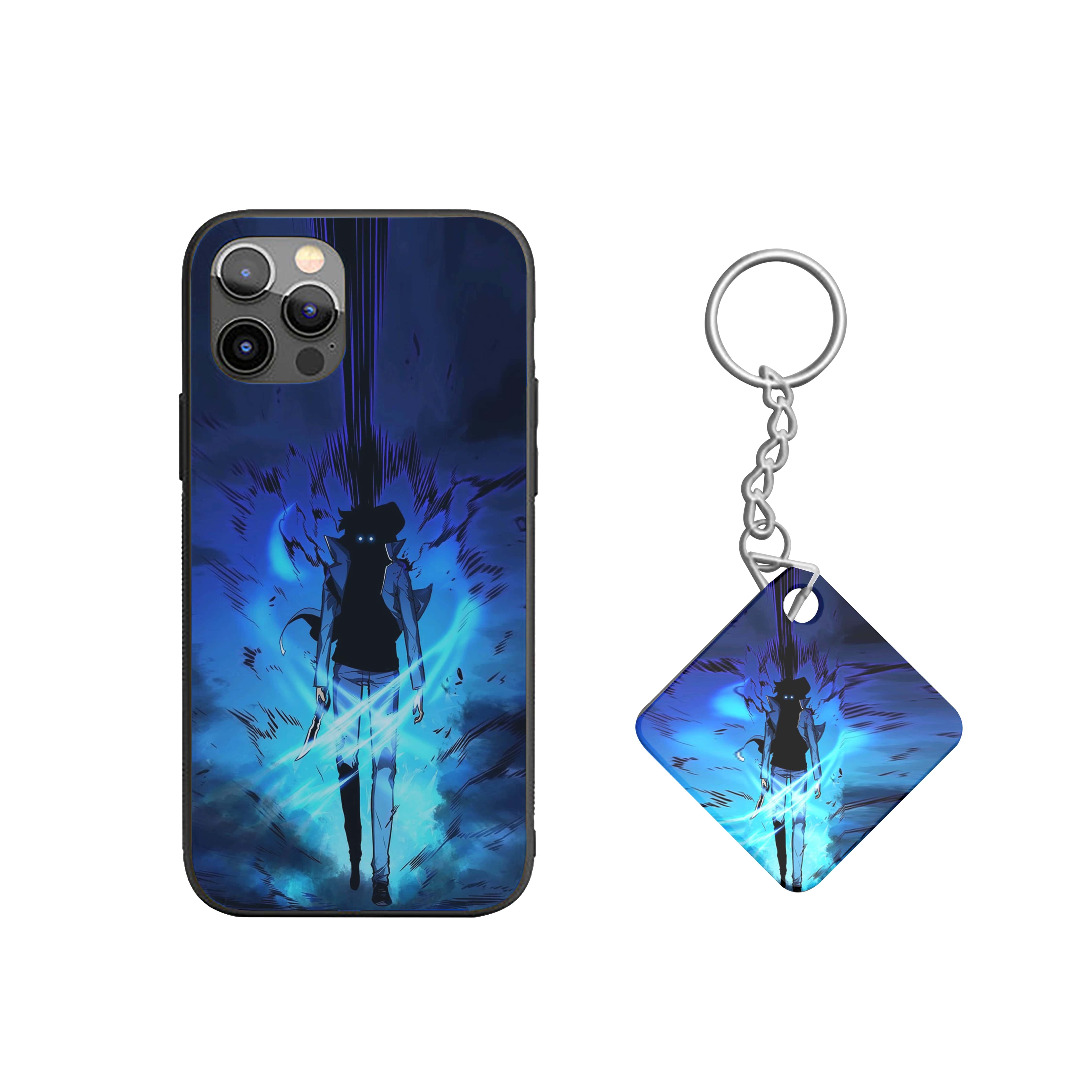 Solo Leveling with glowing blue eyes Silicone Armored Phone Case