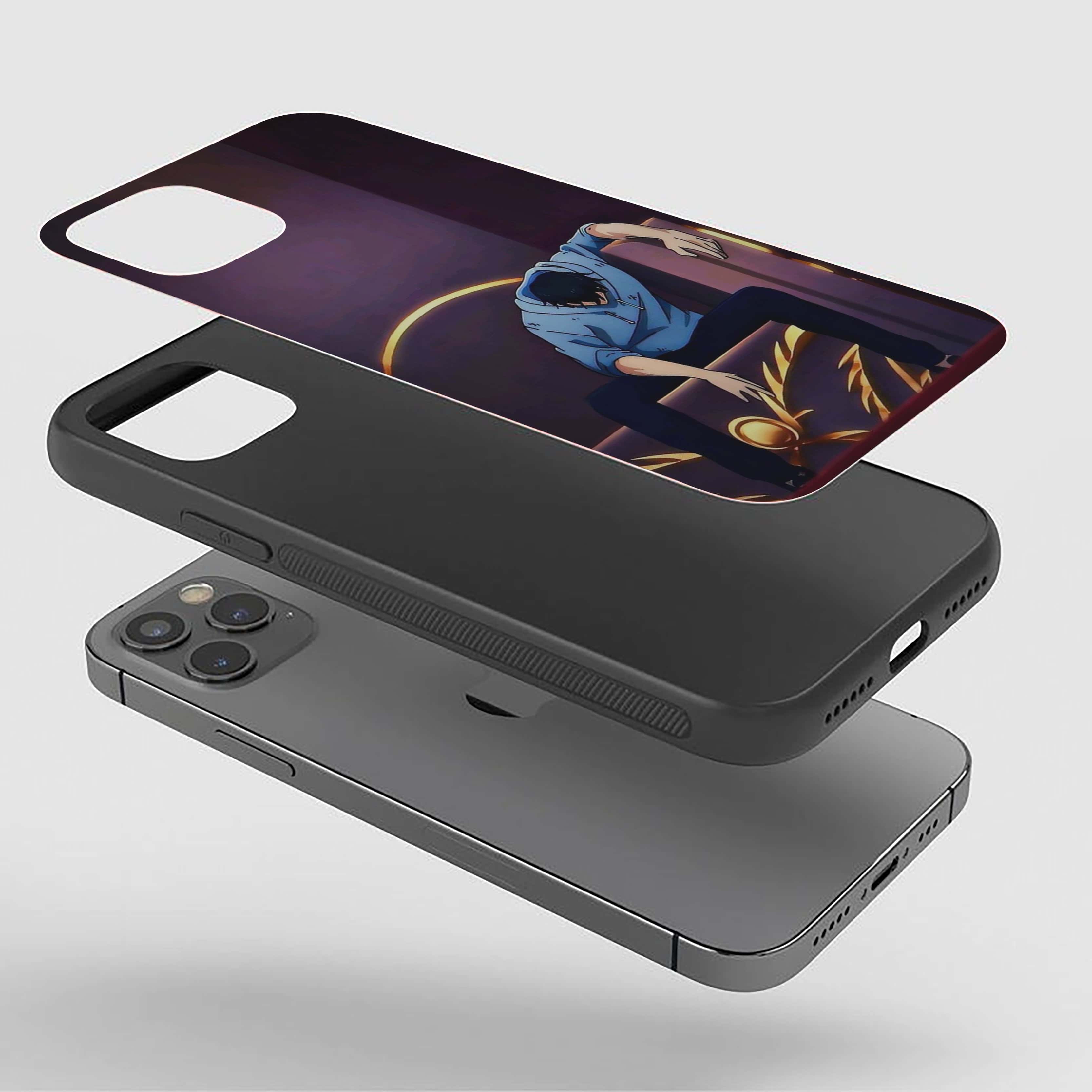 Solo Leveling resting his arms on the armrests Silicone Armored Phone Case