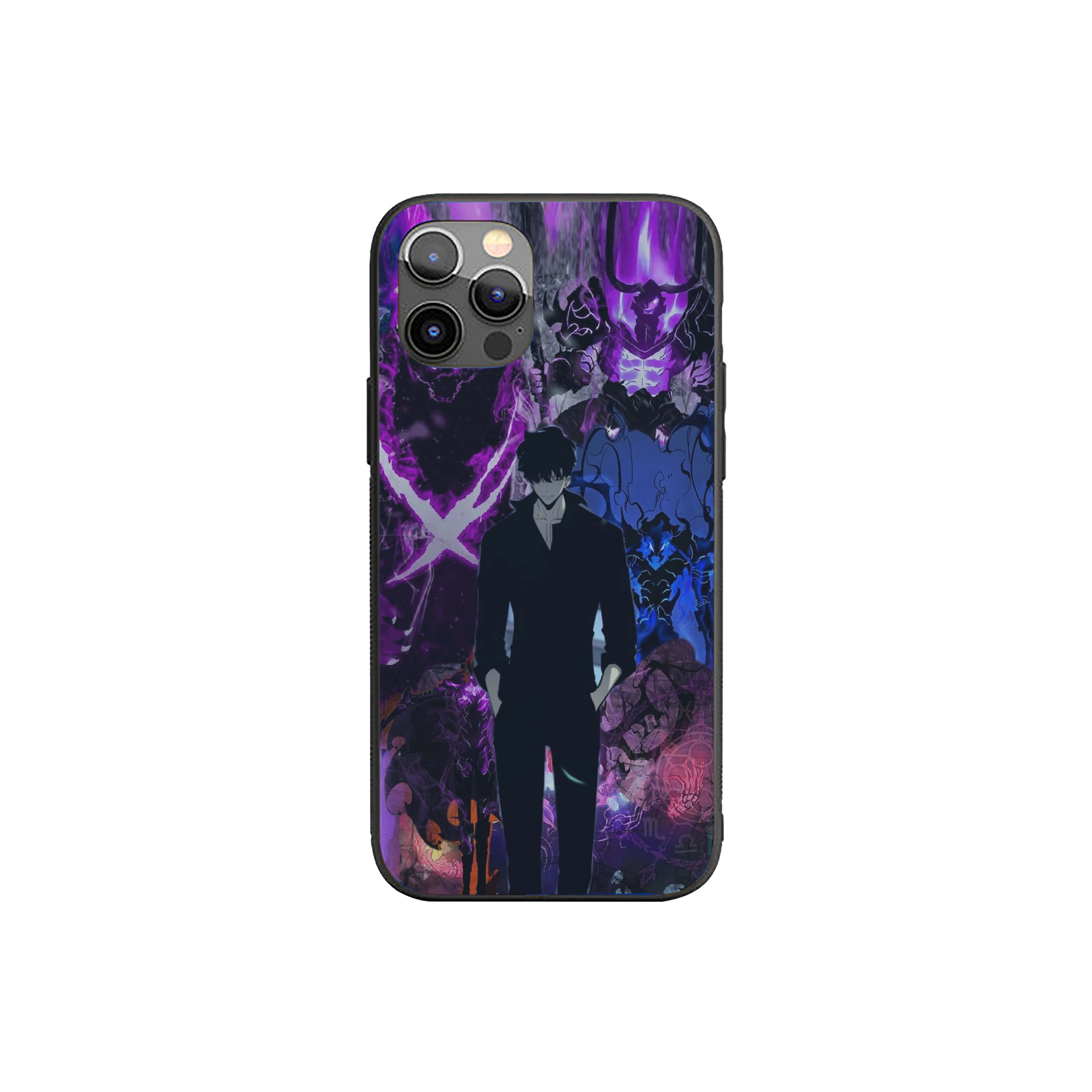 Solo Leveling Collage With Purple Energy Silicone Armored Phone Case