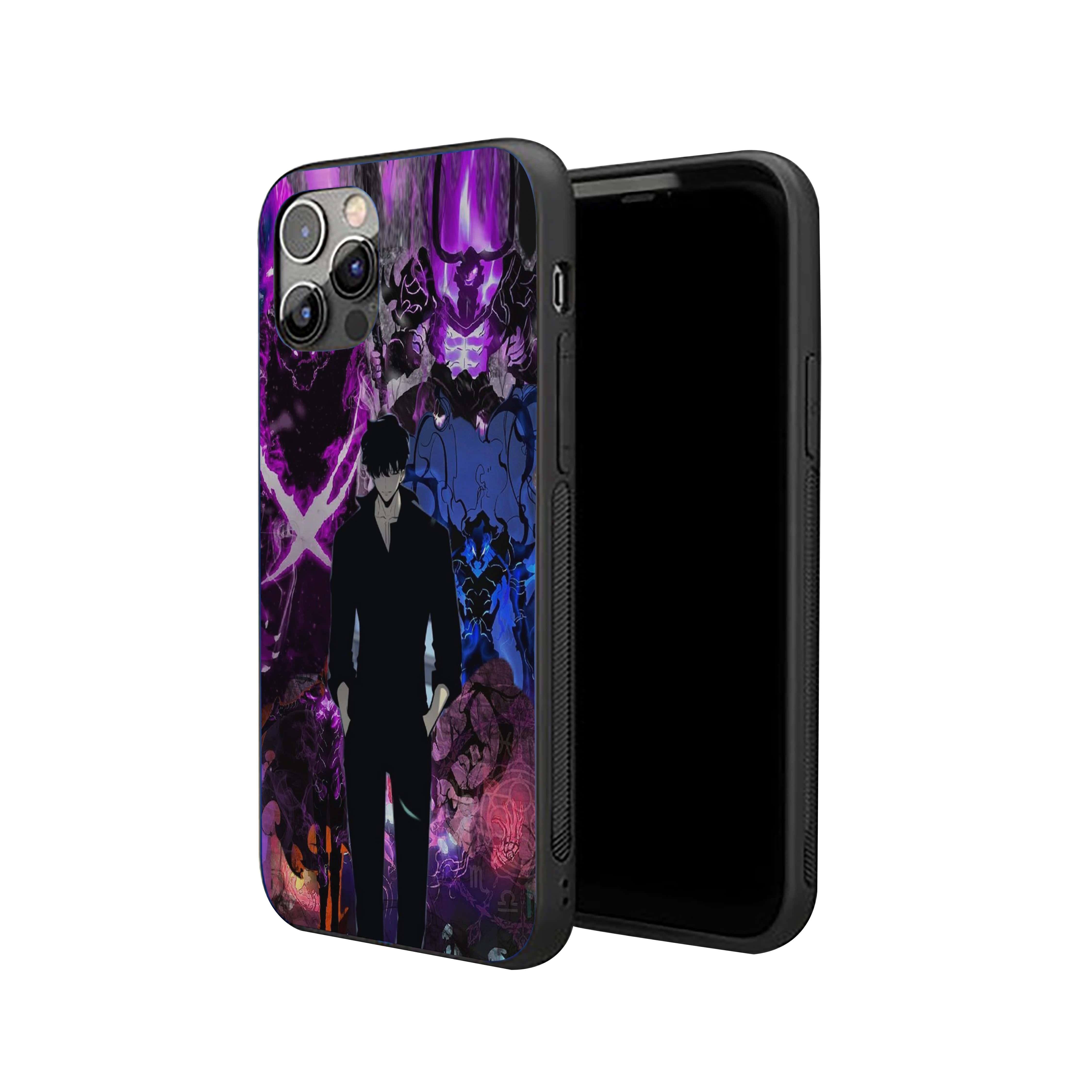 Solo Leveling Collage With Purple Energy Silicone Armored Phone Case