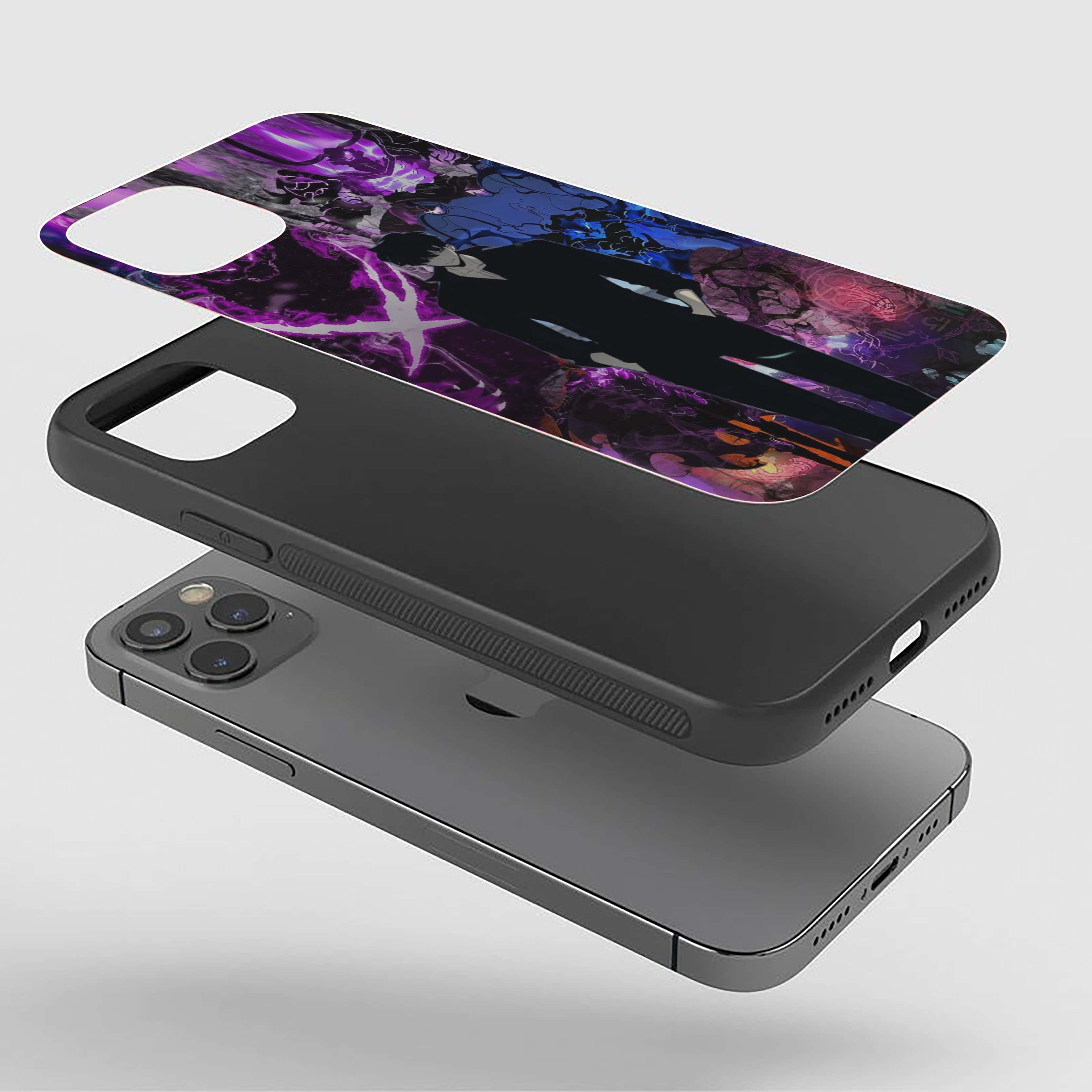 Solo Leveling Collage With Purple Energy Silicone Armored Phone Case