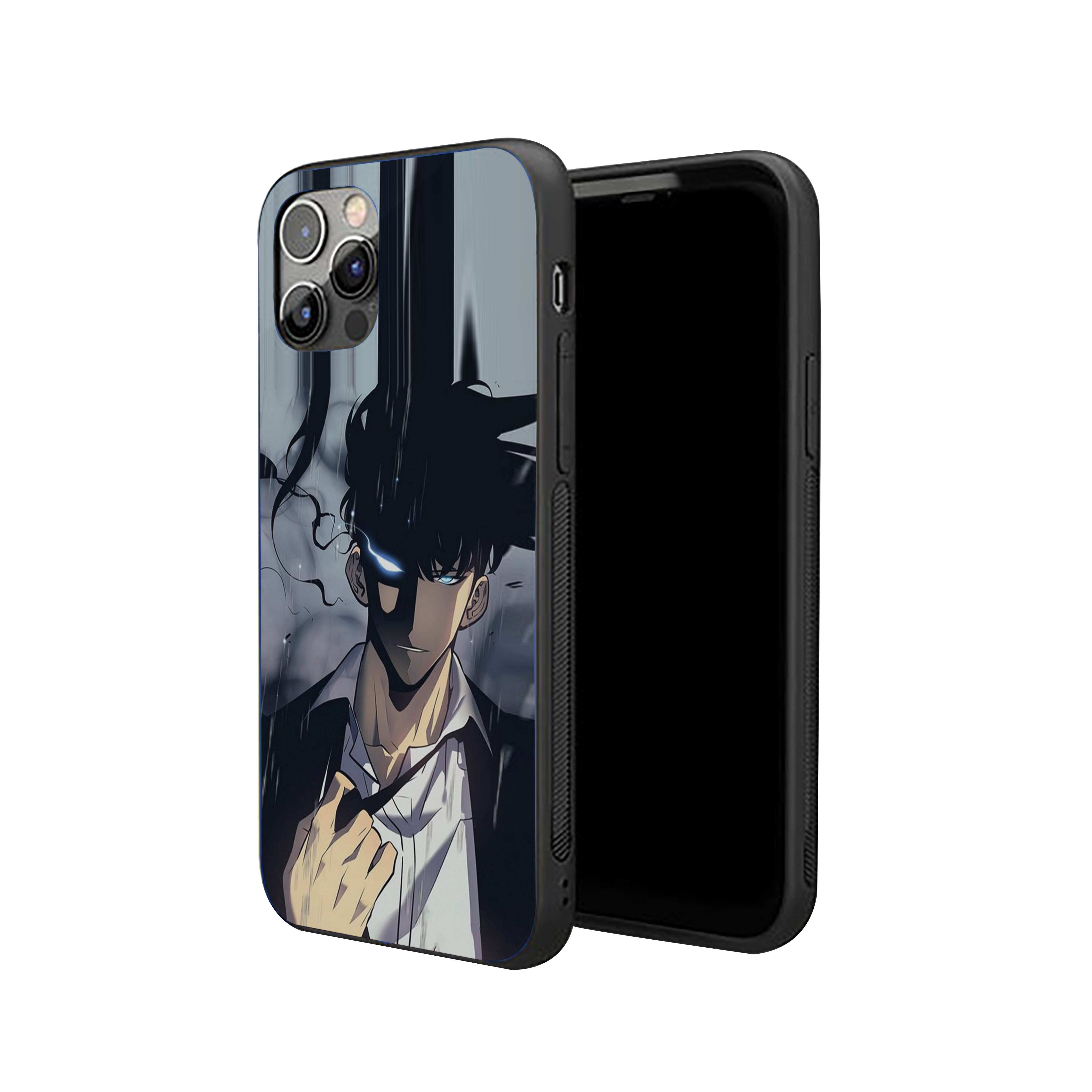 Solo Leveling with dark hair styled Silicone Armored Phone Case